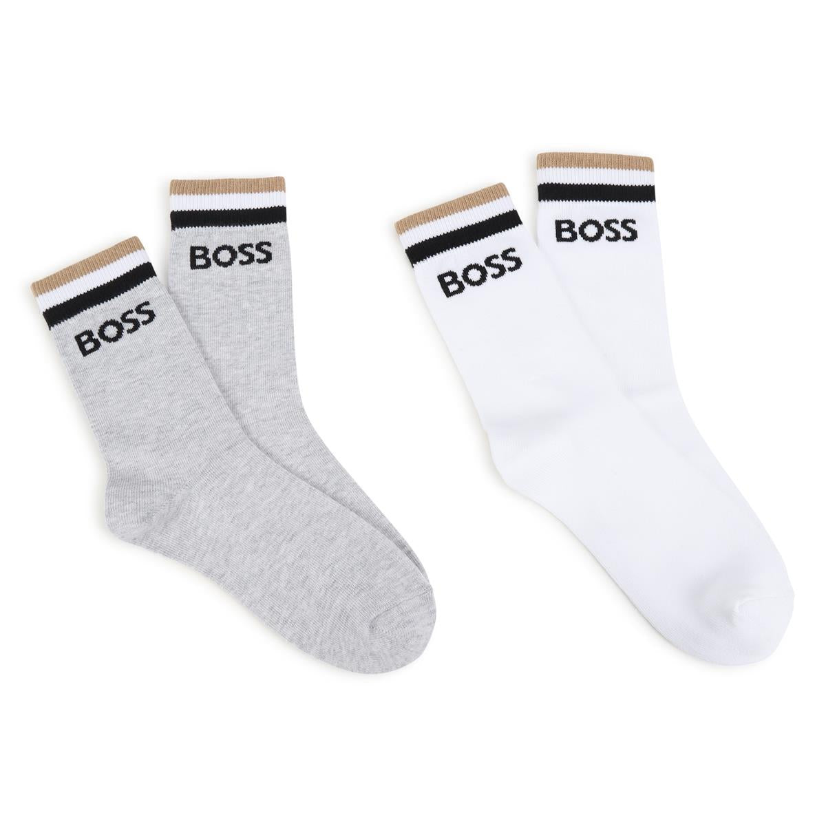 Boys White Cotton Socks Set(2 Pack)