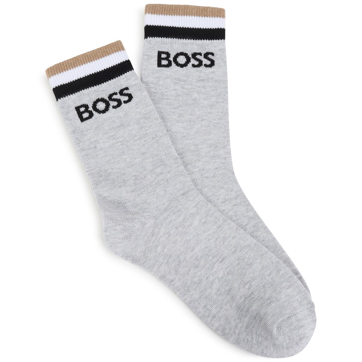 Boys White Cotton Socks Set(2 Pack)