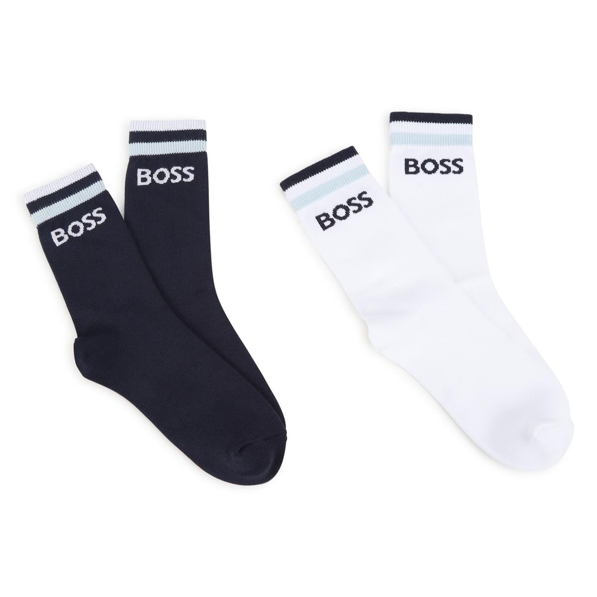 Boys White Cotton Socks Set(2 Pack)