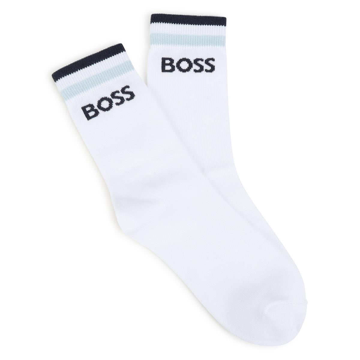 Boys White Cotton Socks Set(2 Pack)