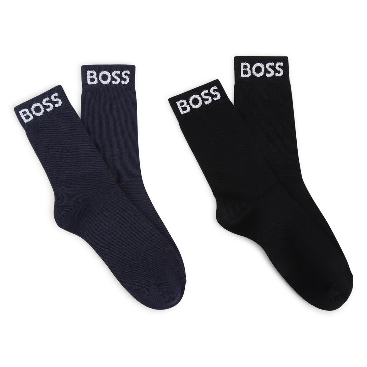 Boys Navy Cotton Socks Set(2 Pack)