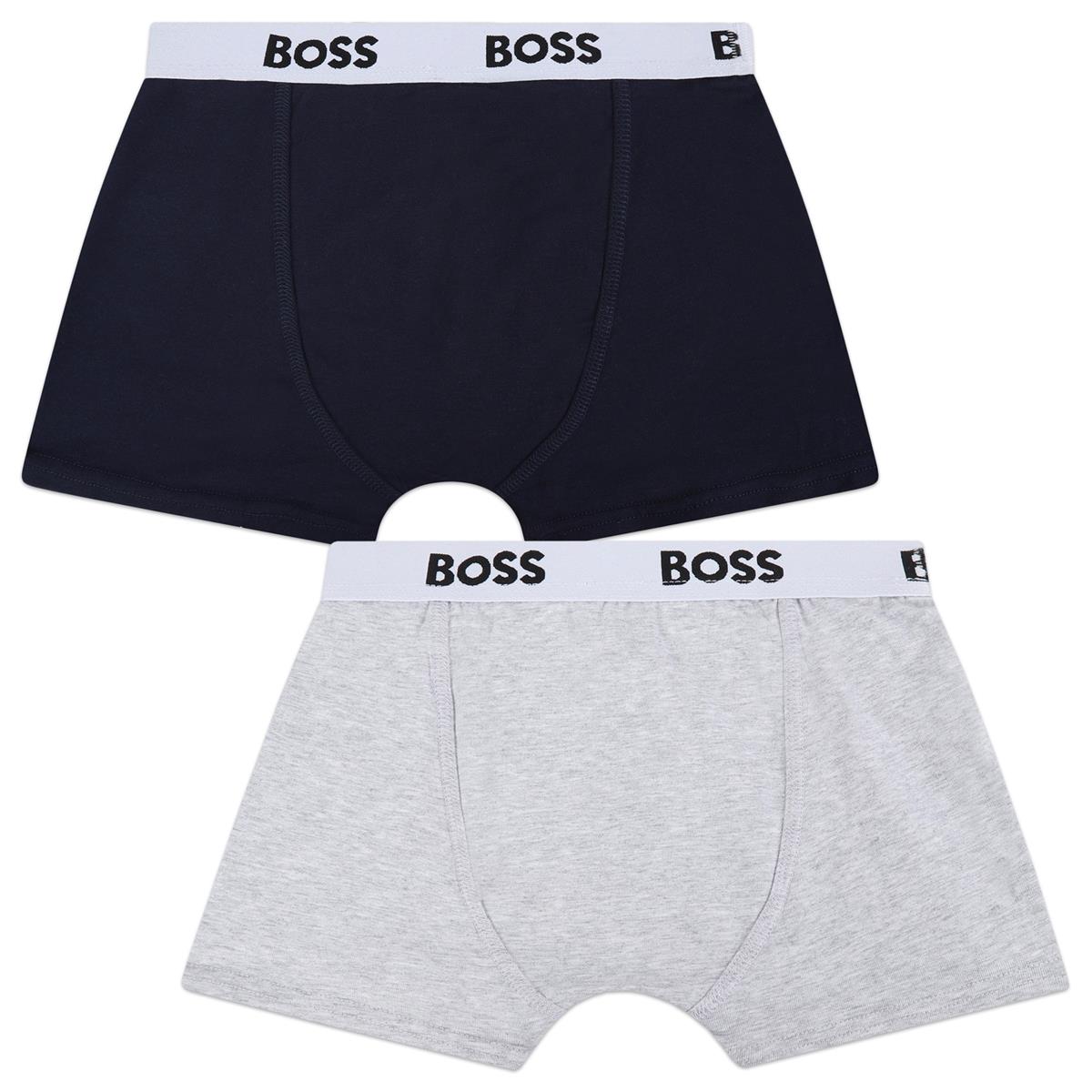 Boys Dark Blue Cotton Underwear Set(2 Pack)
