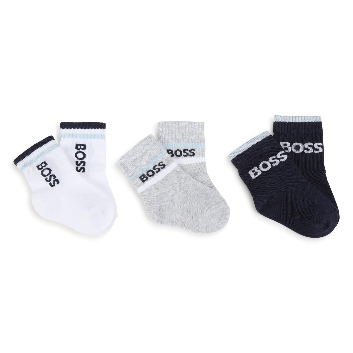 Baby Boys White Cotton Socks Set(3 Pack)