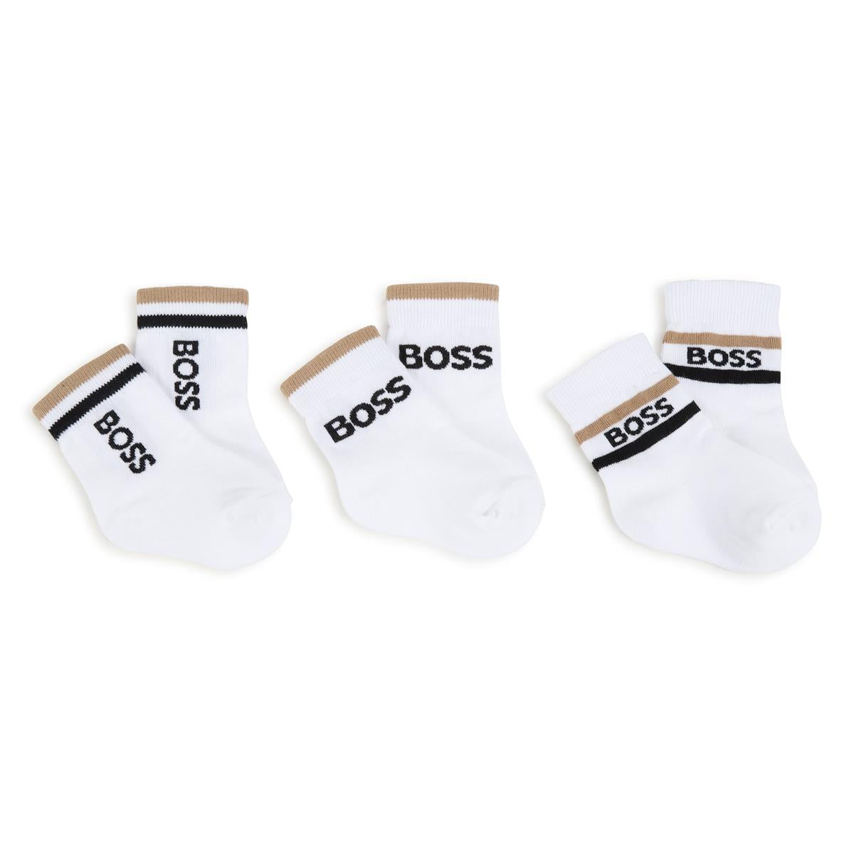 Baby Boys White Cotton Socks Set(3 Pack)
