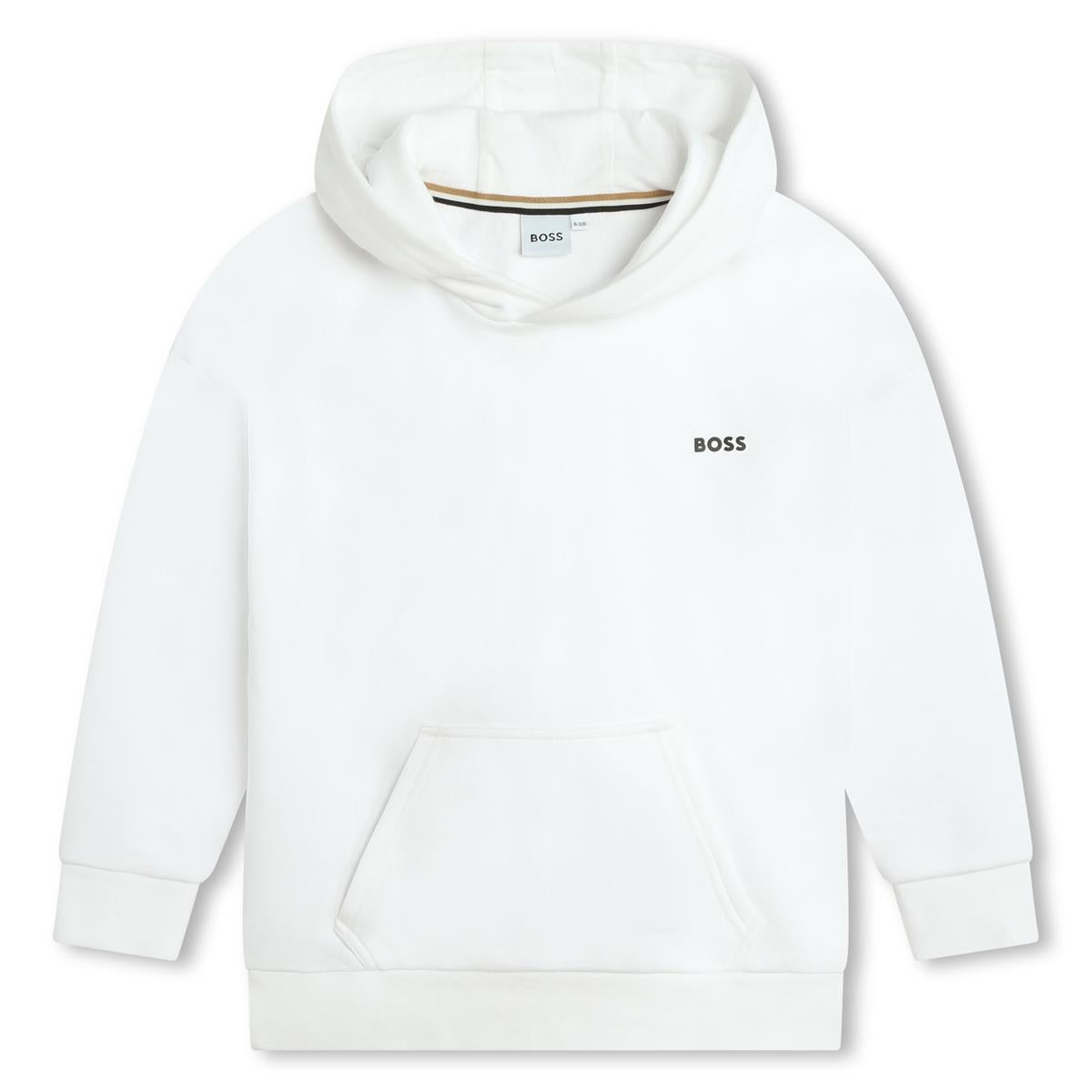 Boys White Hooded Sweatshirt