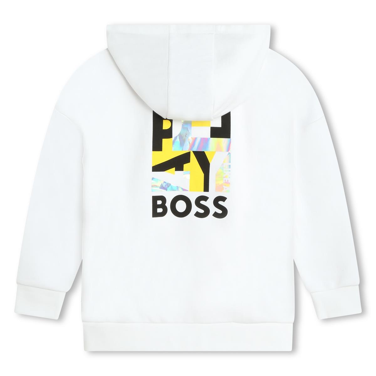 Boys White Hooded Sweatshirt