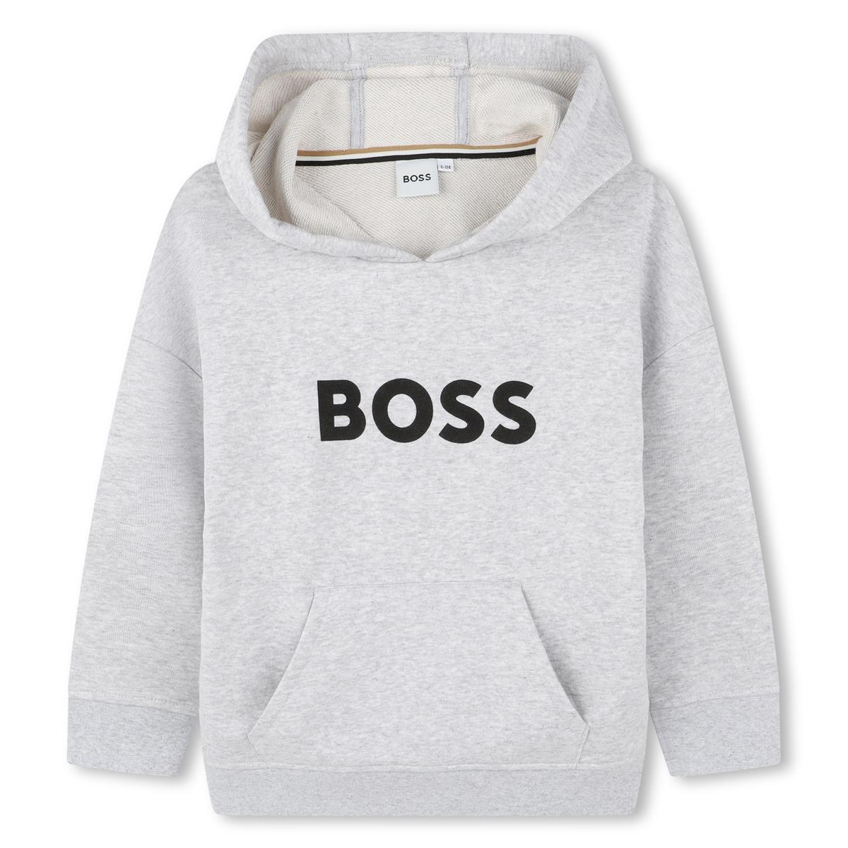 Boys Light Grey Hooded Sweatshirt