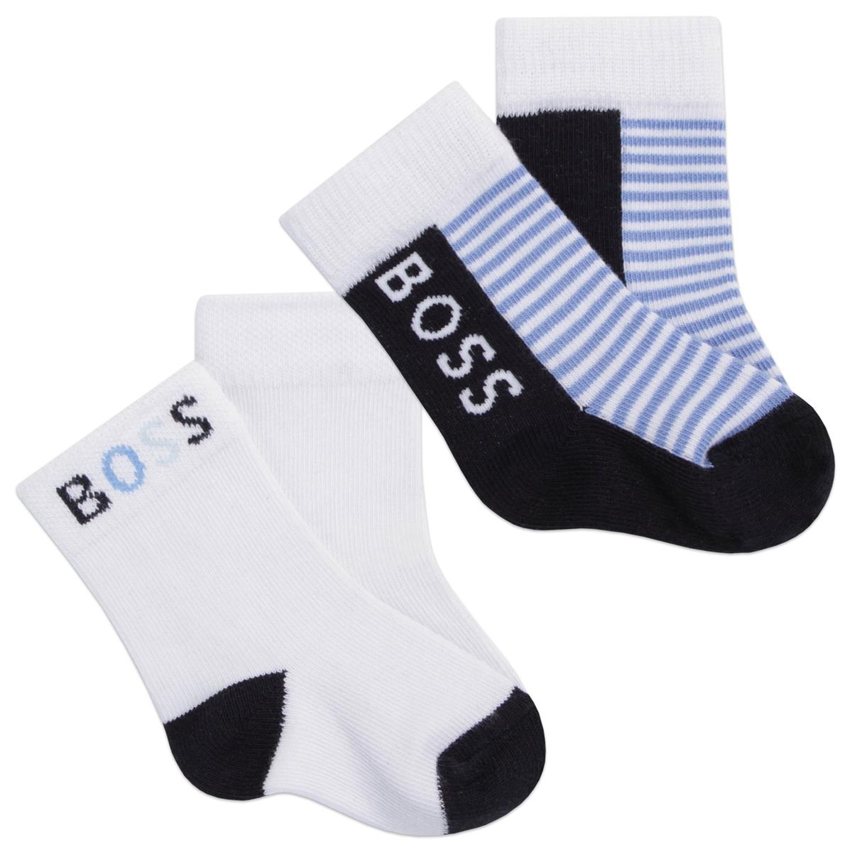 Baby Boys White Logo Socks(2 Pack)