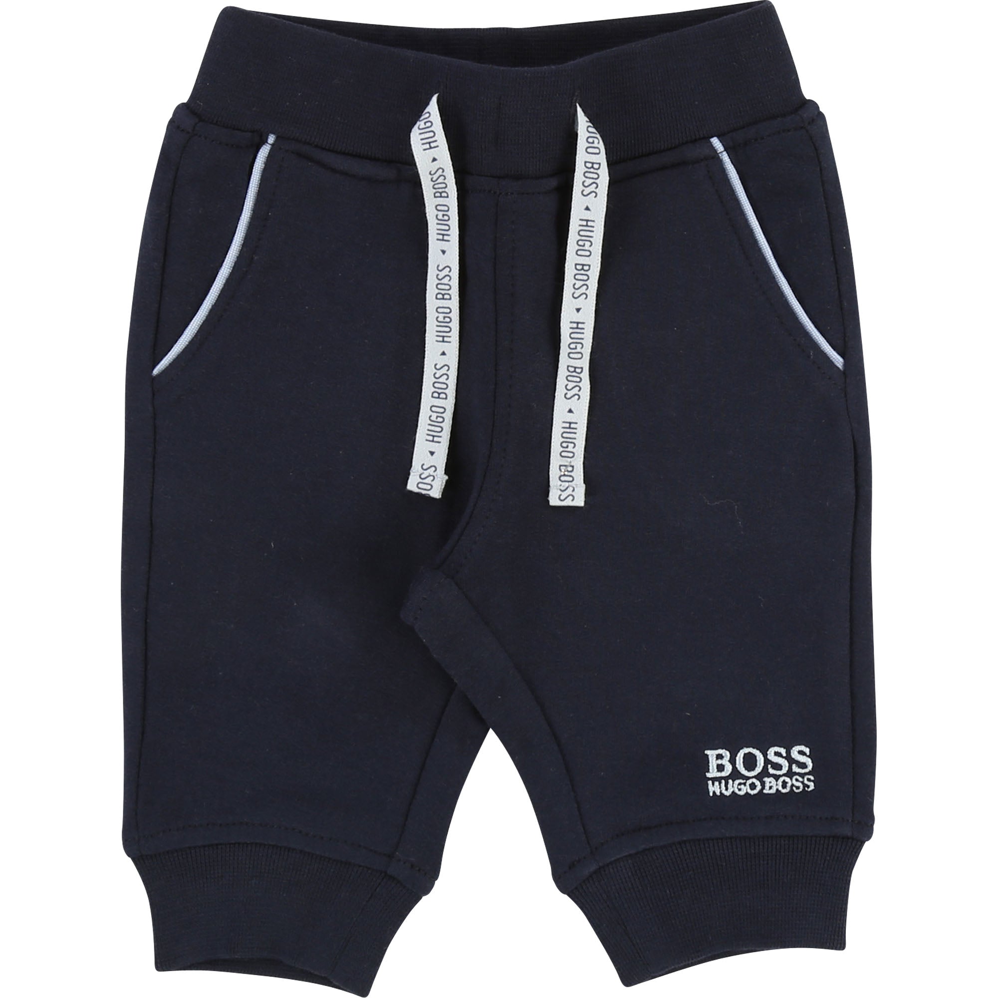 Baby Boys Blue Cargo Cotton Trousers
