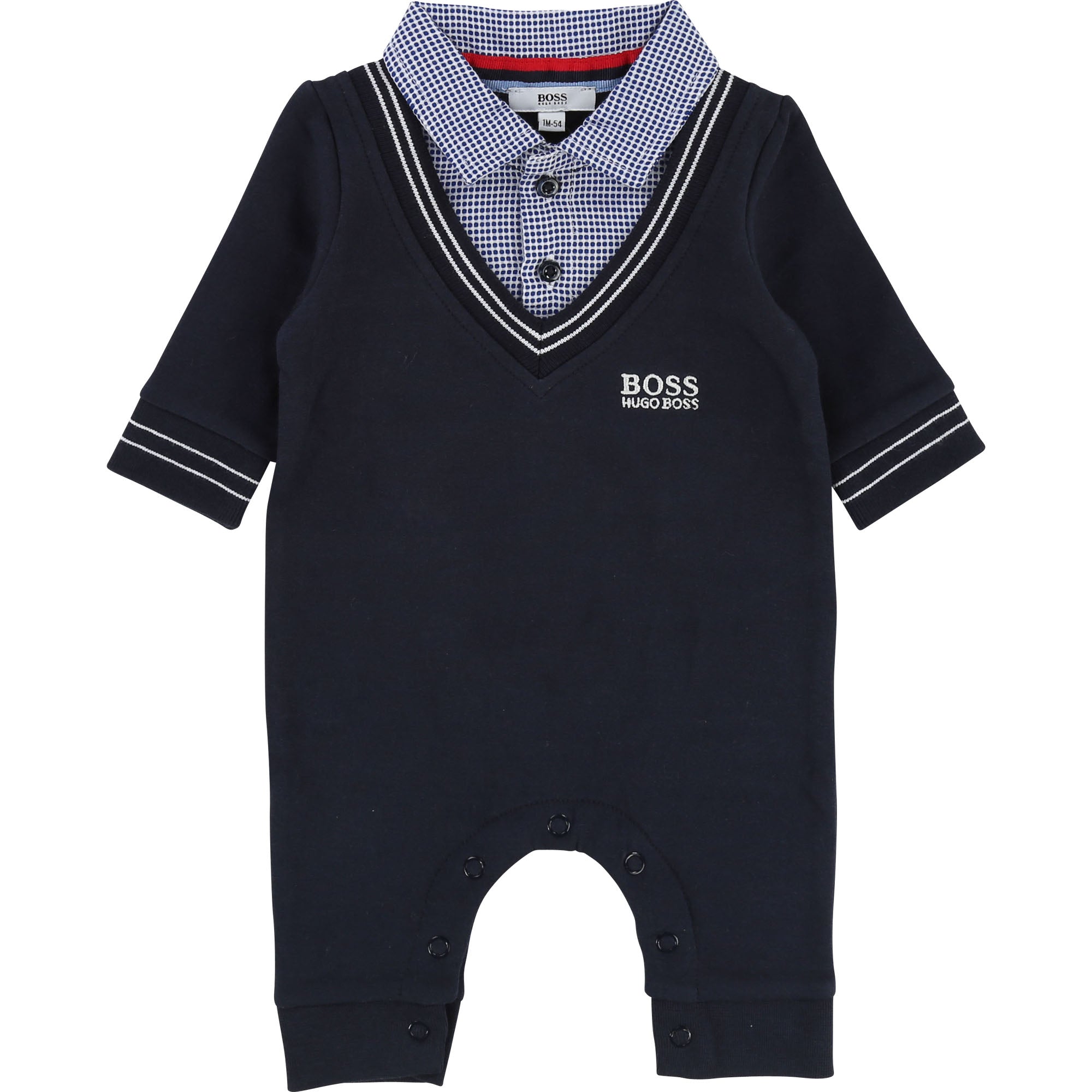 Baby Boys Blue Cargo Cotton Babysuit