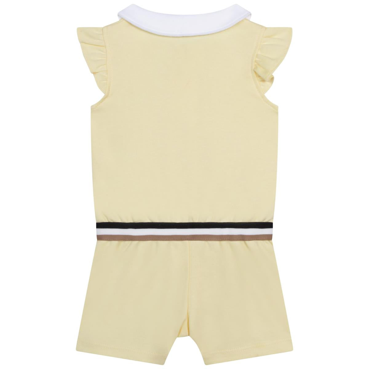 Baby Girls Yellow Cotton Babysuit