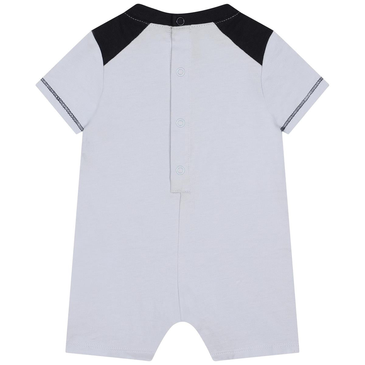 Baby Boys Light Blue Logo Cotton Babysuit