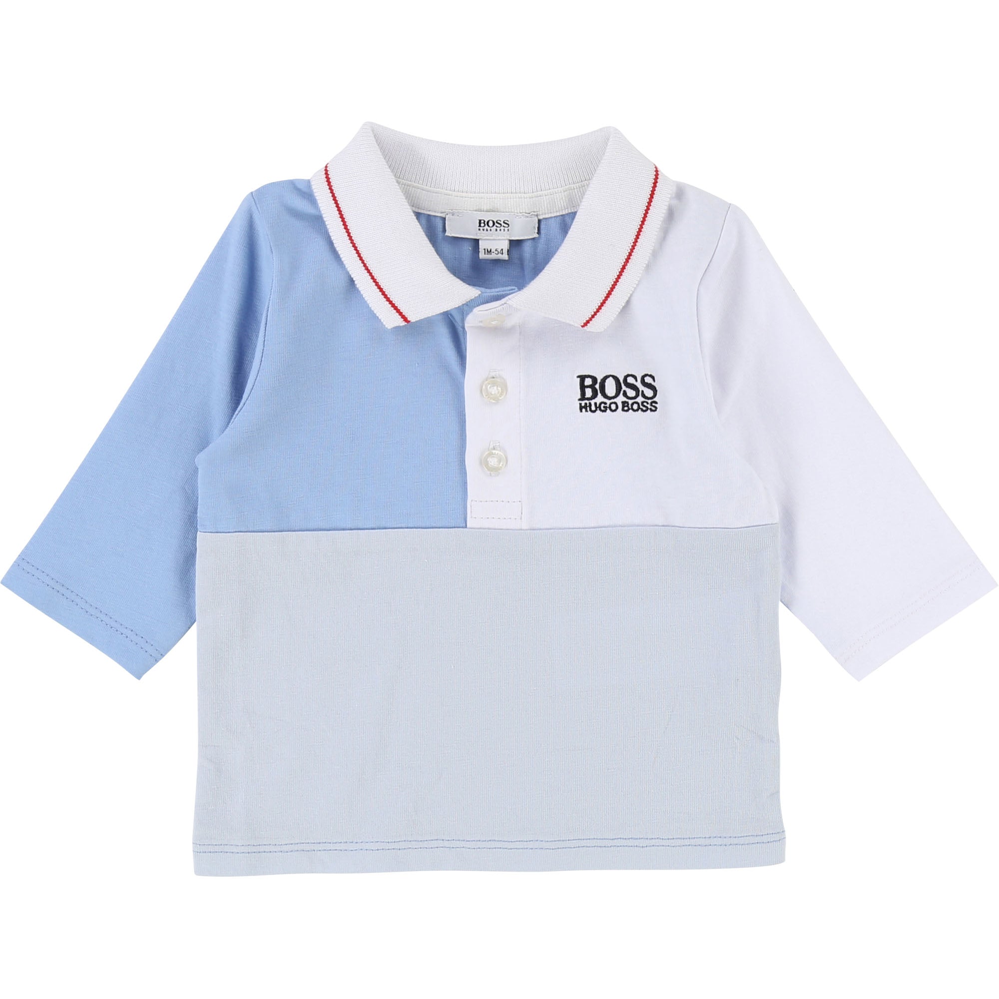 Baby Boys Blue & White Cotton Polo Shirt