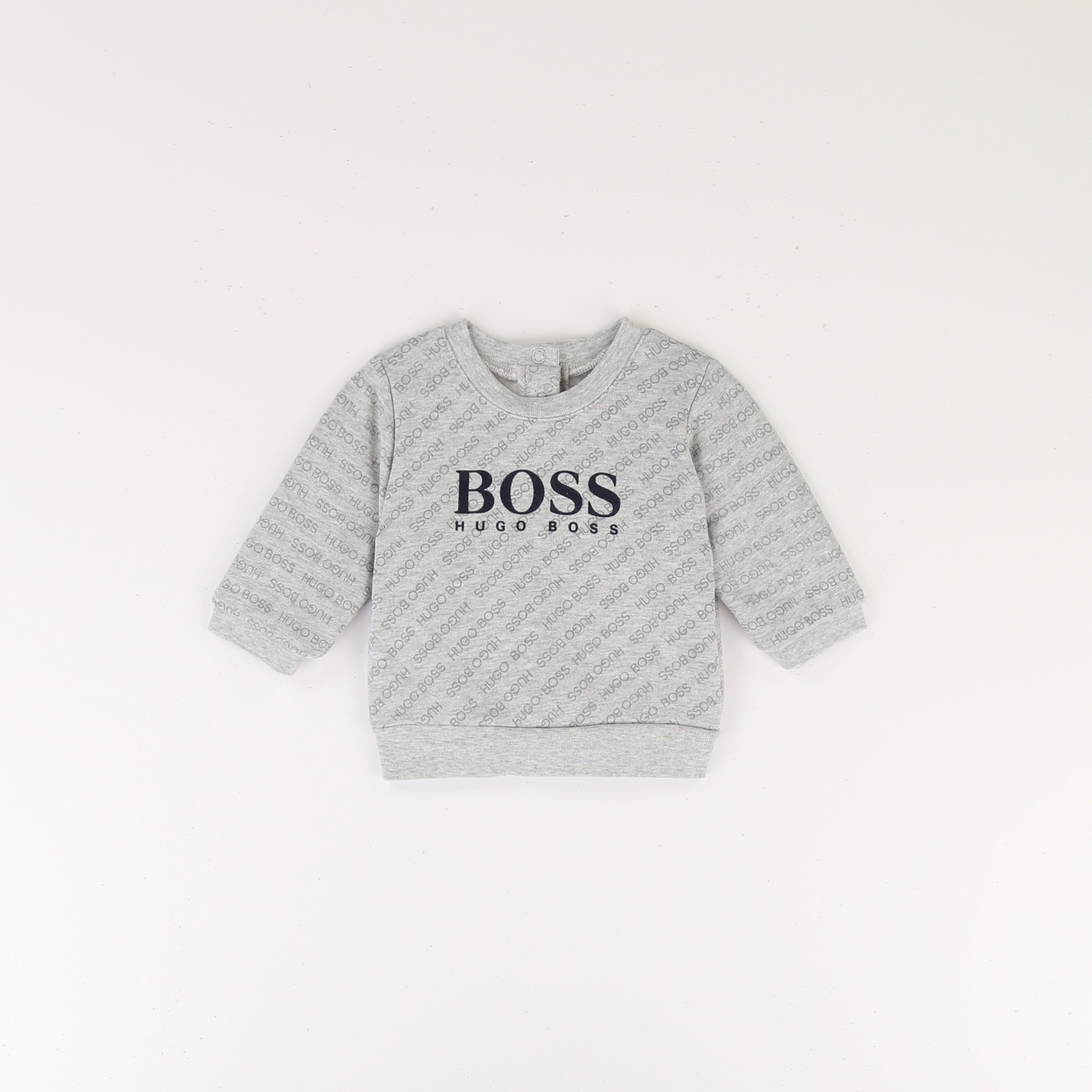 Baby Boys Grey Logo Cotton Sweater