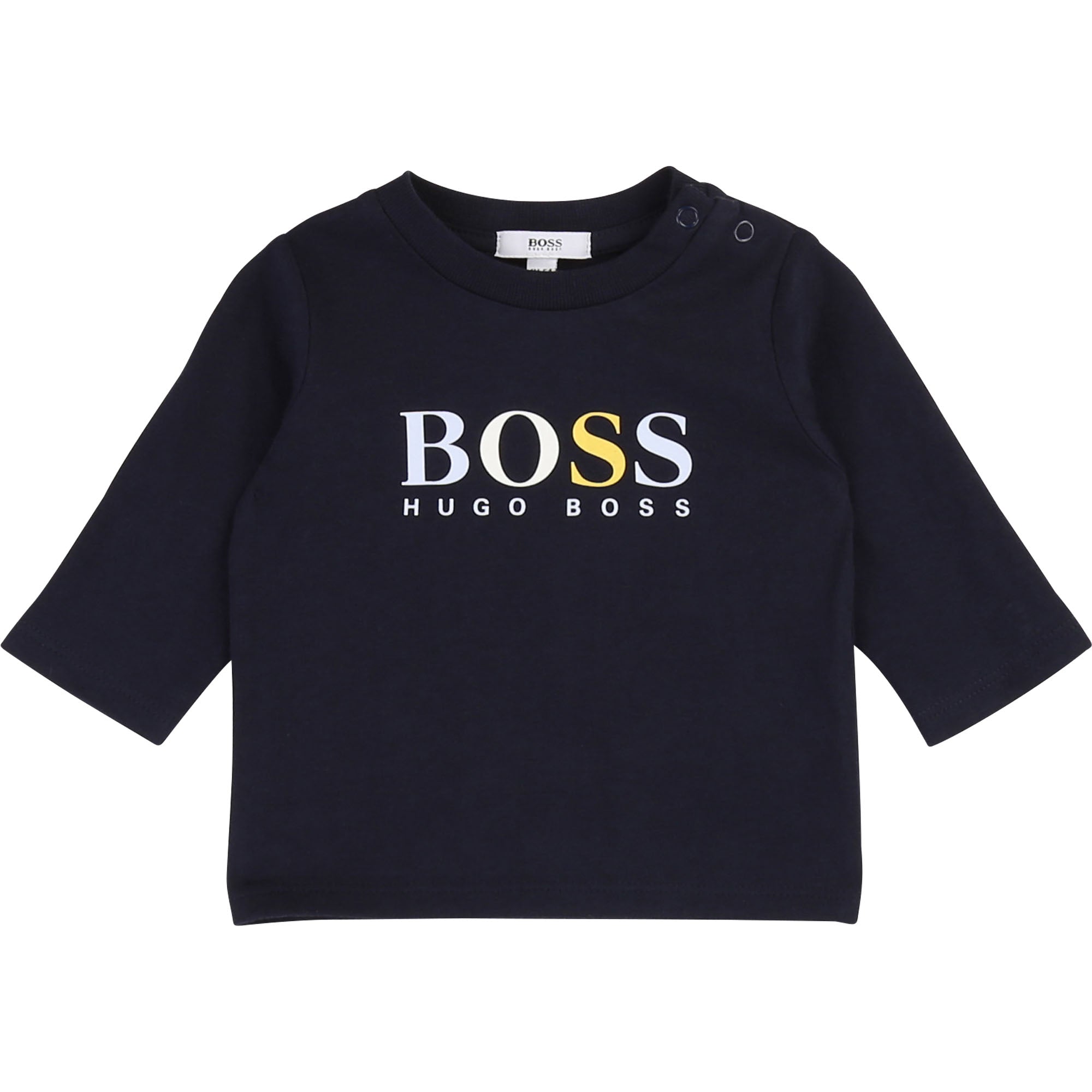 Baby Boys Logo Blue Cotton T-shirt