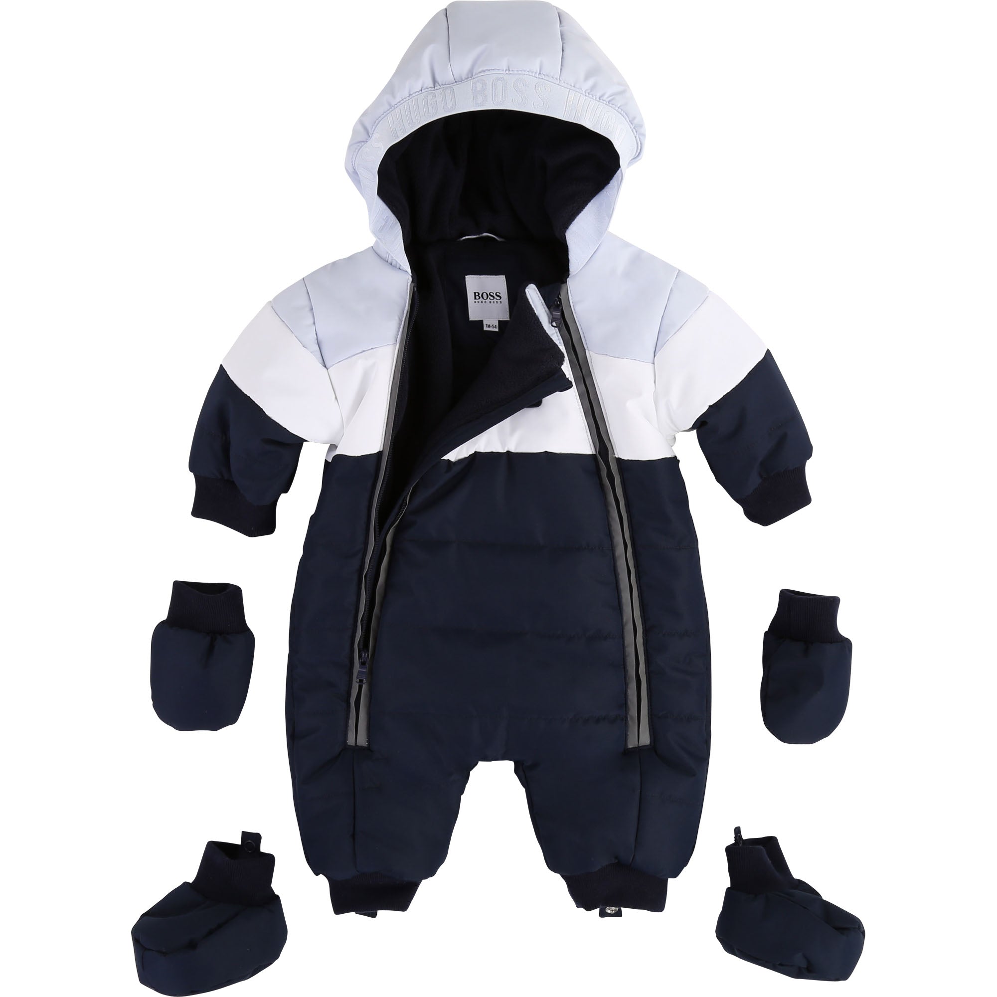 Baby Boys Navy Cotton Babysuit