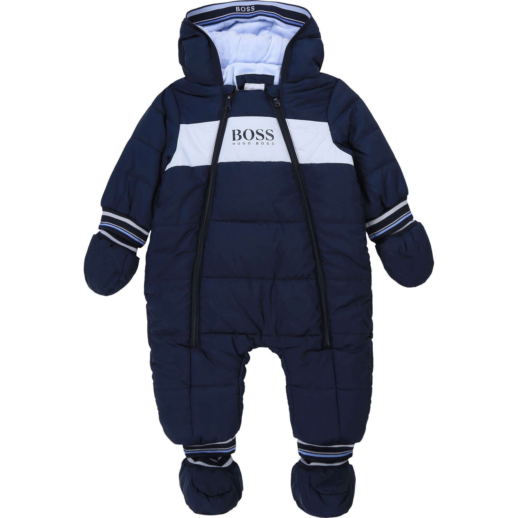 Baby Boys Dark Navy Padded Babysuit