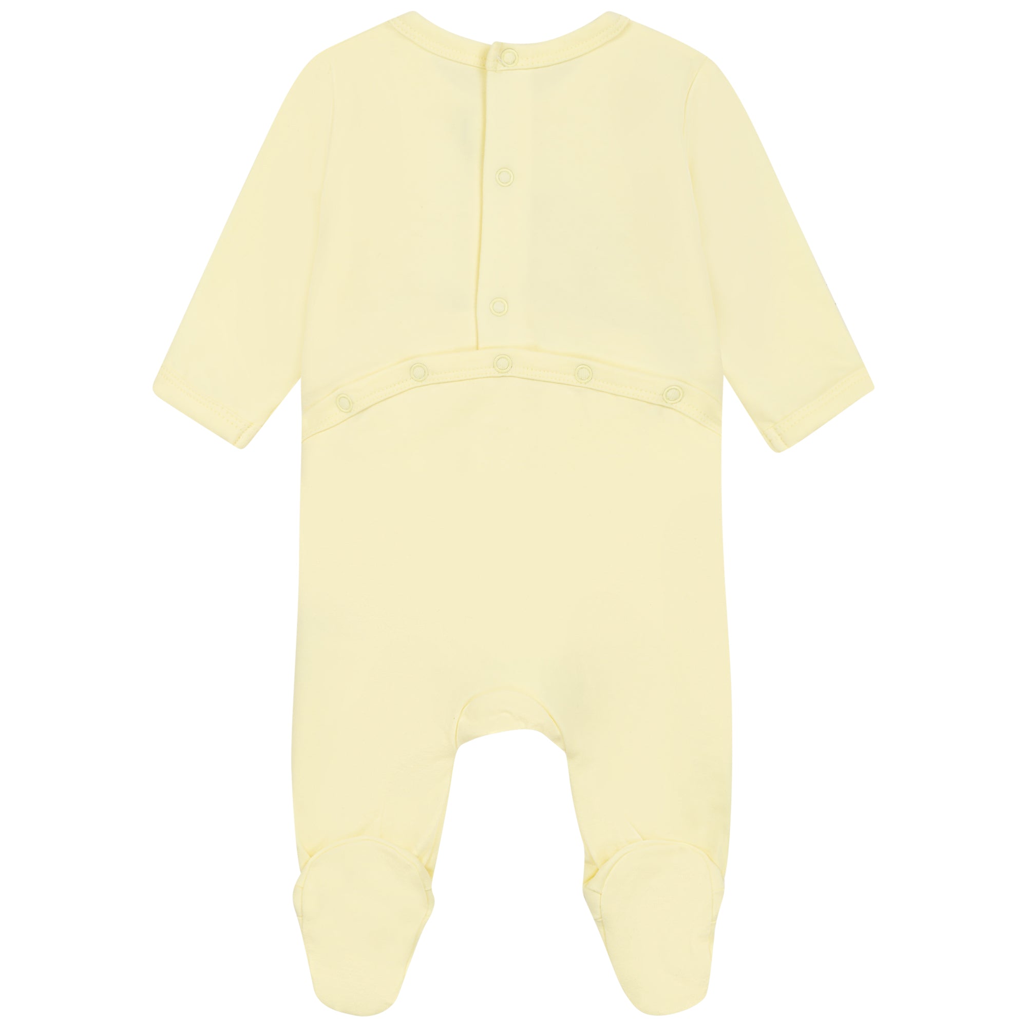 Baby Boys & Girls Yellow Cotton Babysuit