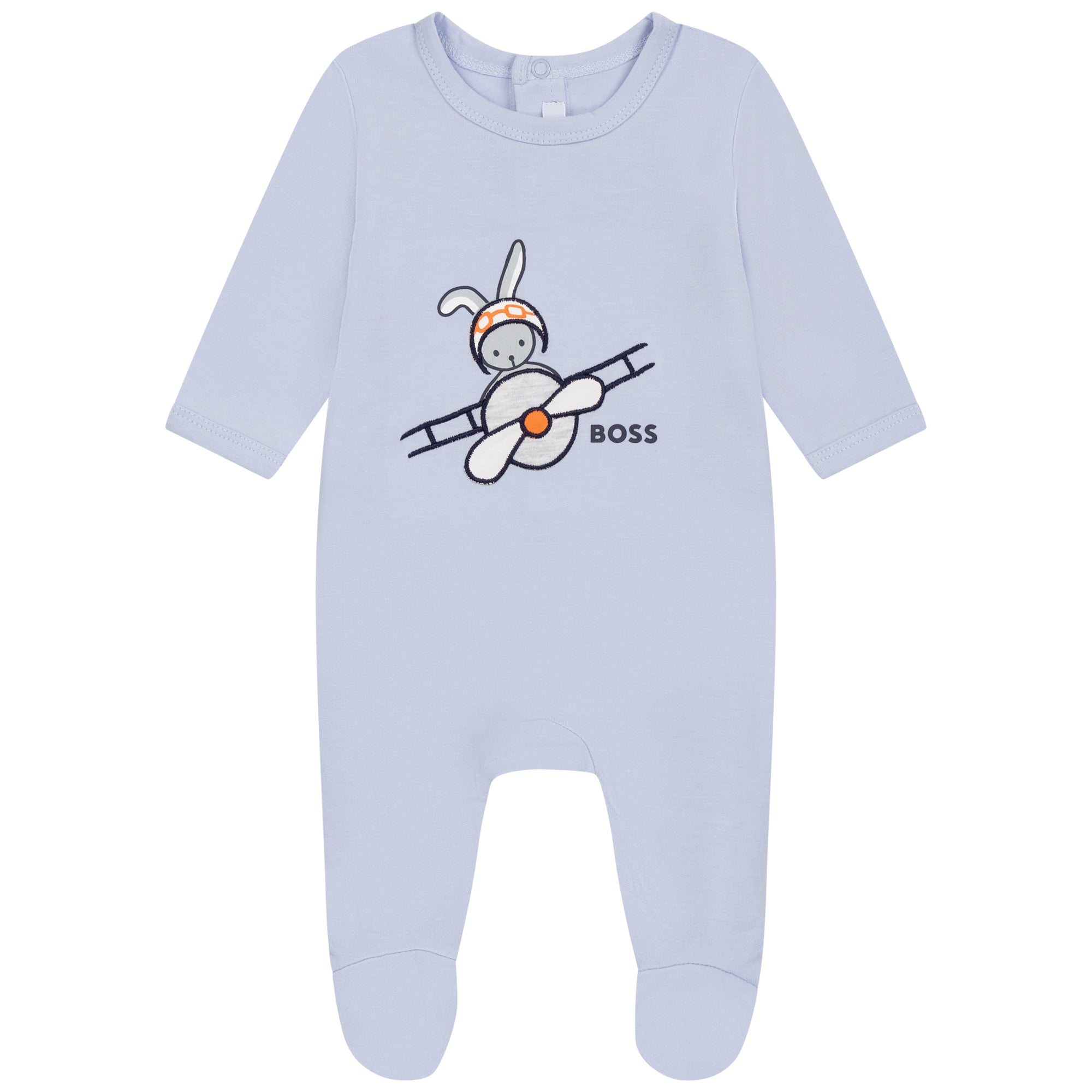 Baby Boys & Girls Blue Cotton Babysuit