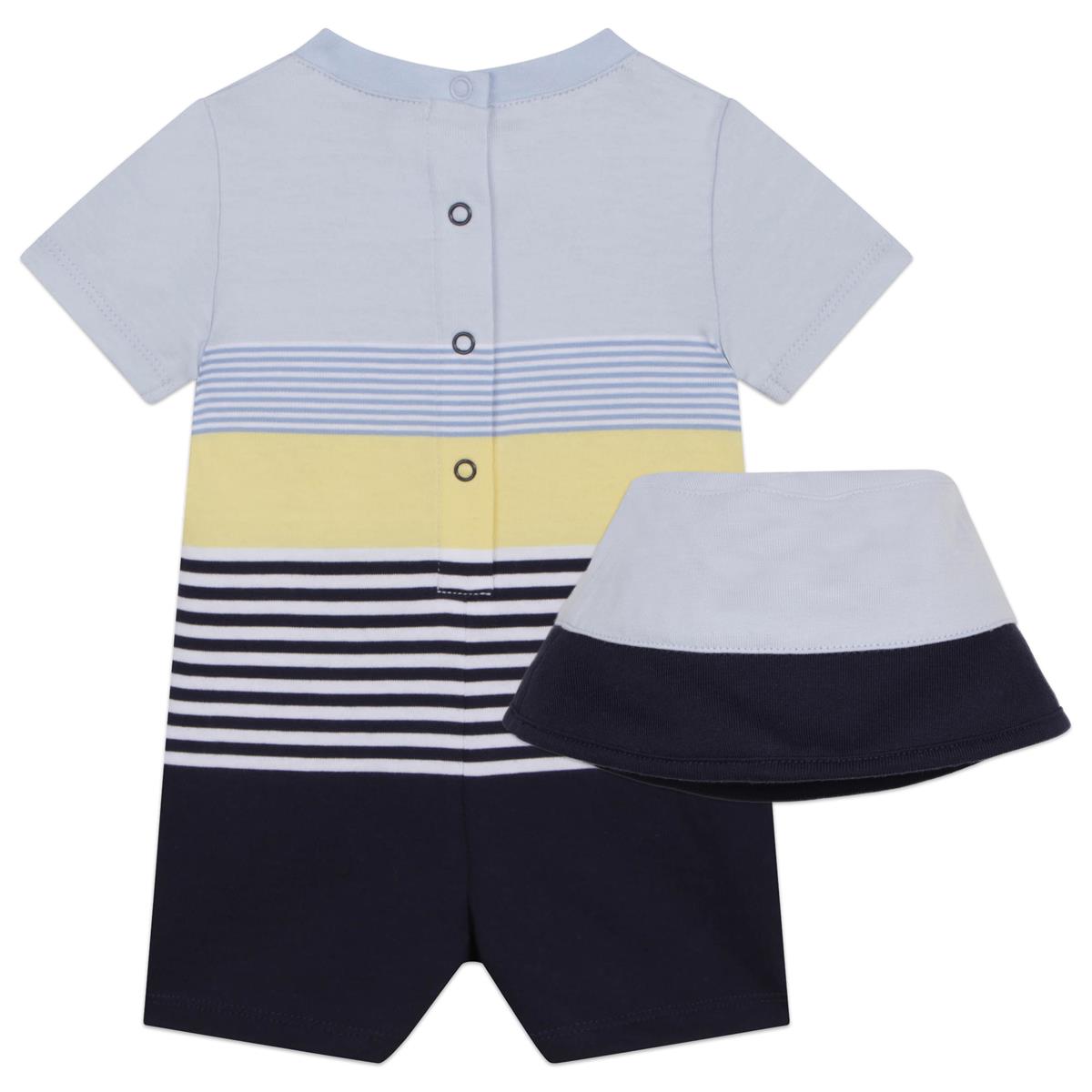 Baby Boys Blue Cotton Babysuit Set