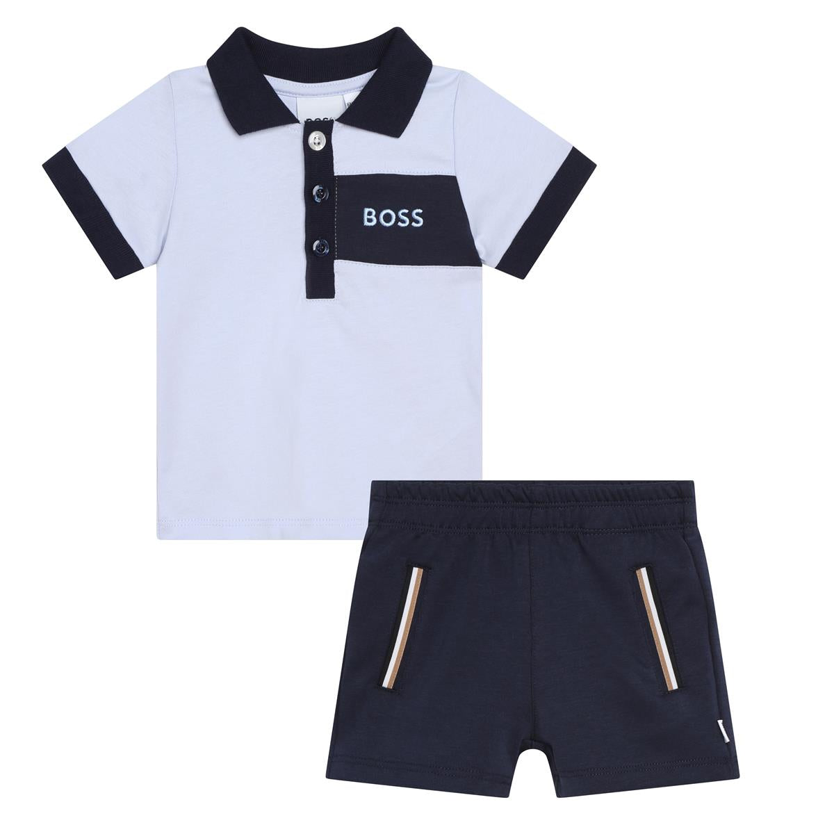 Baby Boys Blue Cotton Set