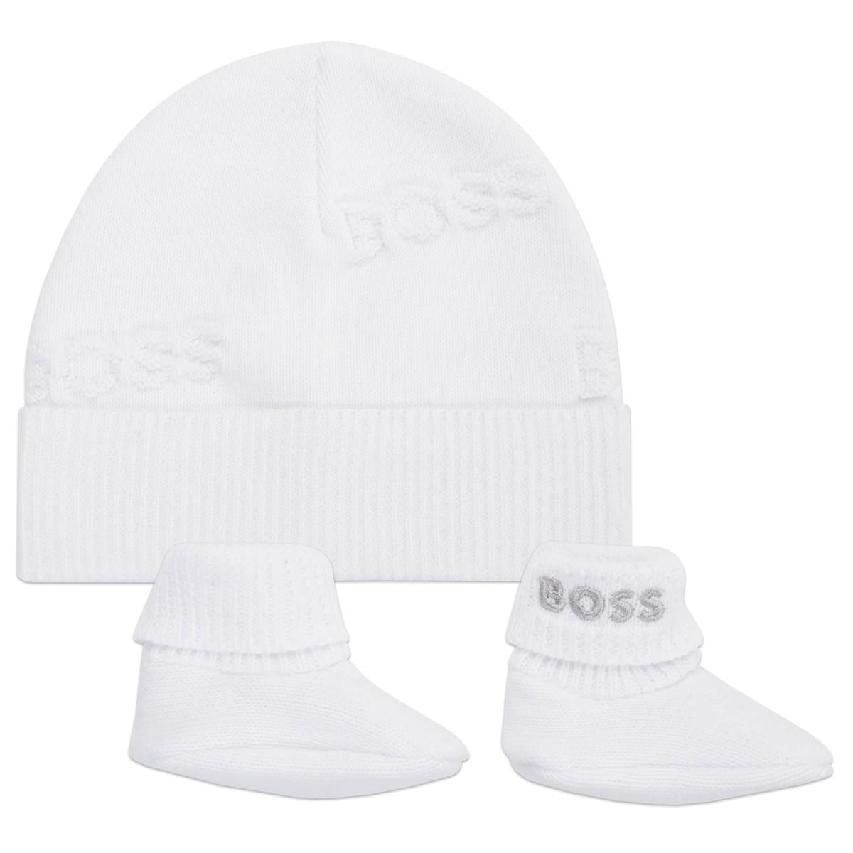 Baby Boys & Girls White Hat & Shoes