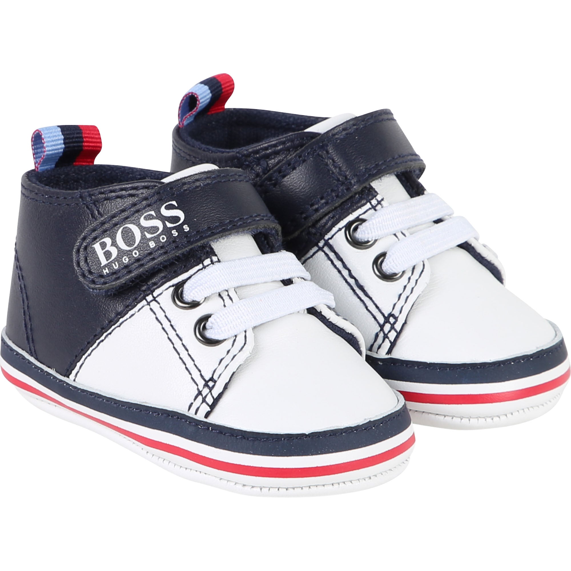 Baby Boys Black & White Cow Leather Shoes