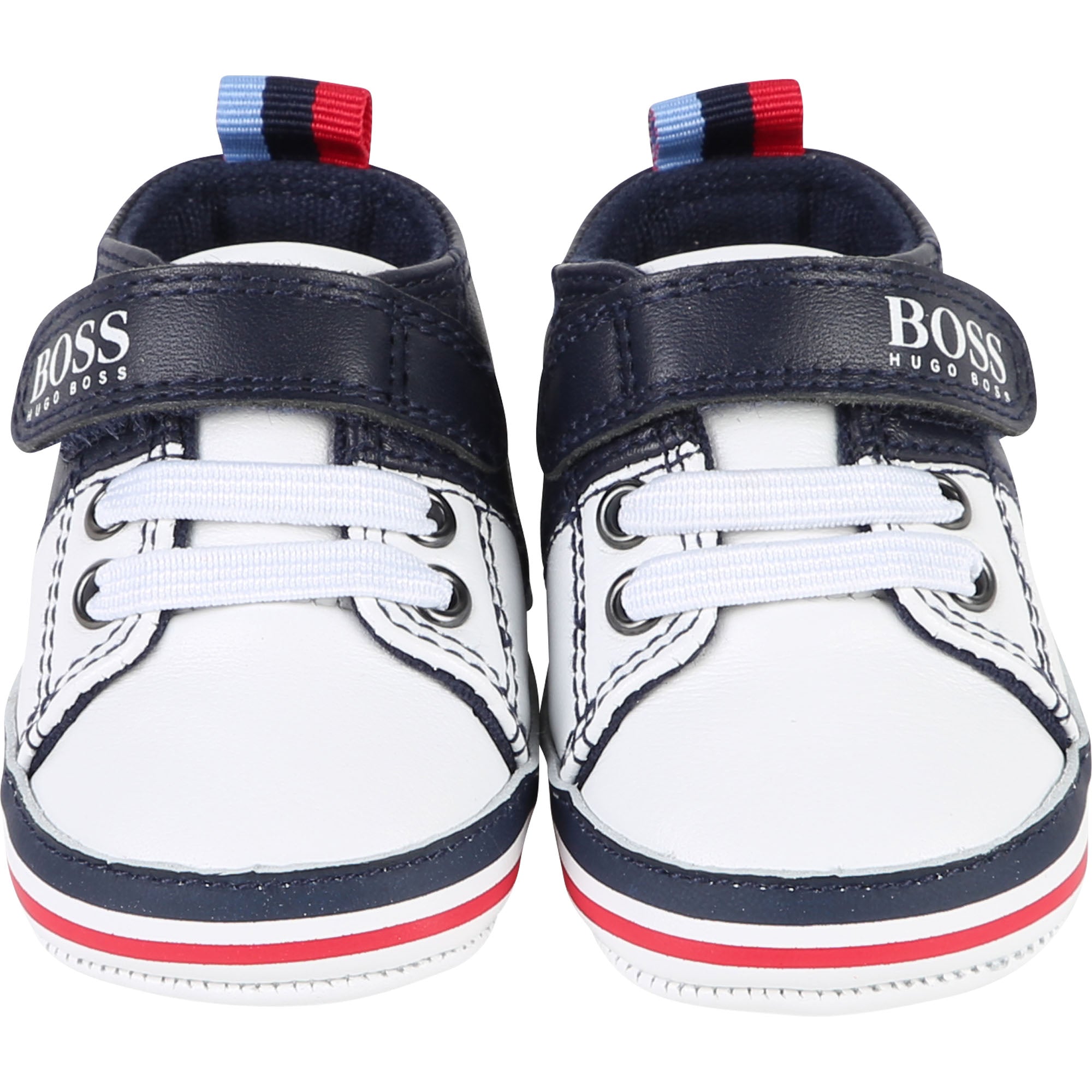 Baby Boys Black & White Cow Leather Shoes