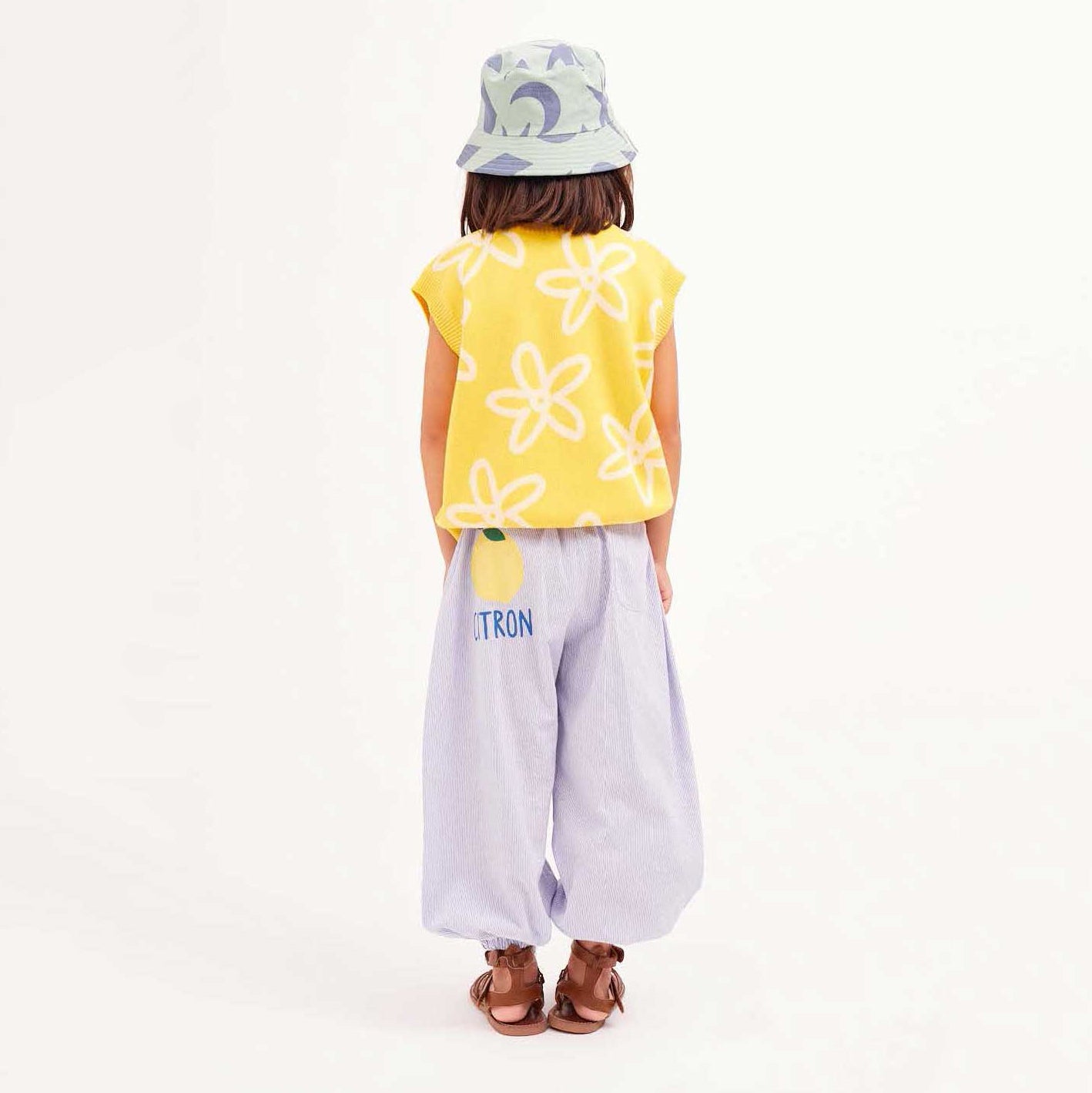 Girls Yellow Flowers Knit Vest