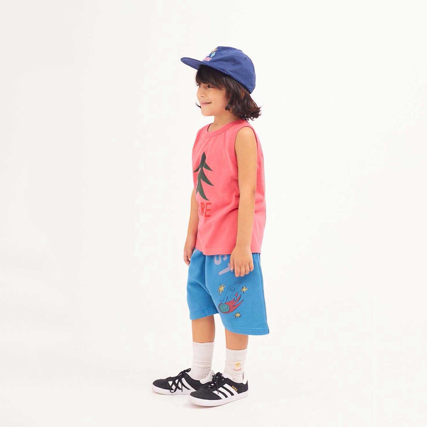 Boys & Girls Blue Logo Cotton Shorts