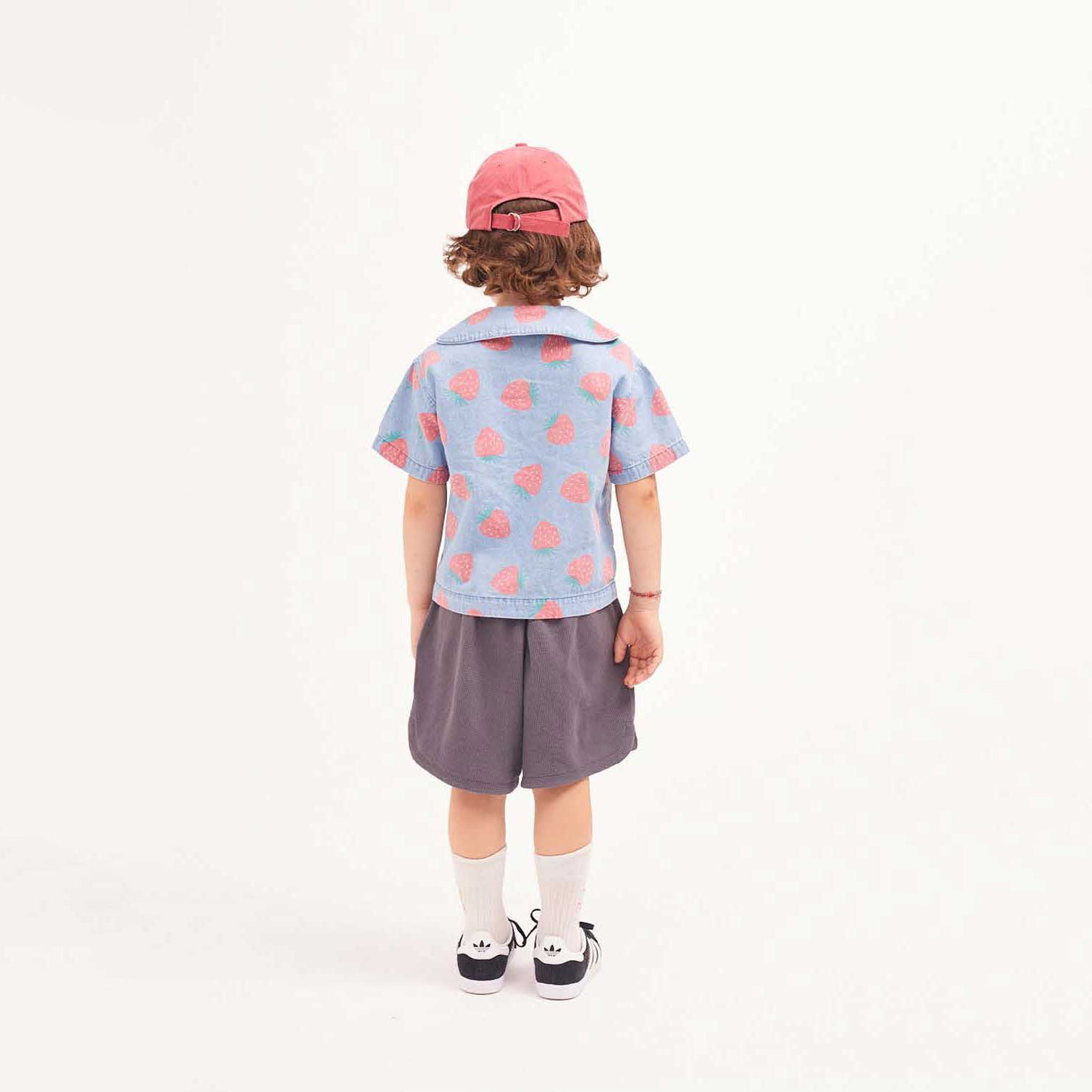 Boys & Girls Blue Printed Denim Shirt