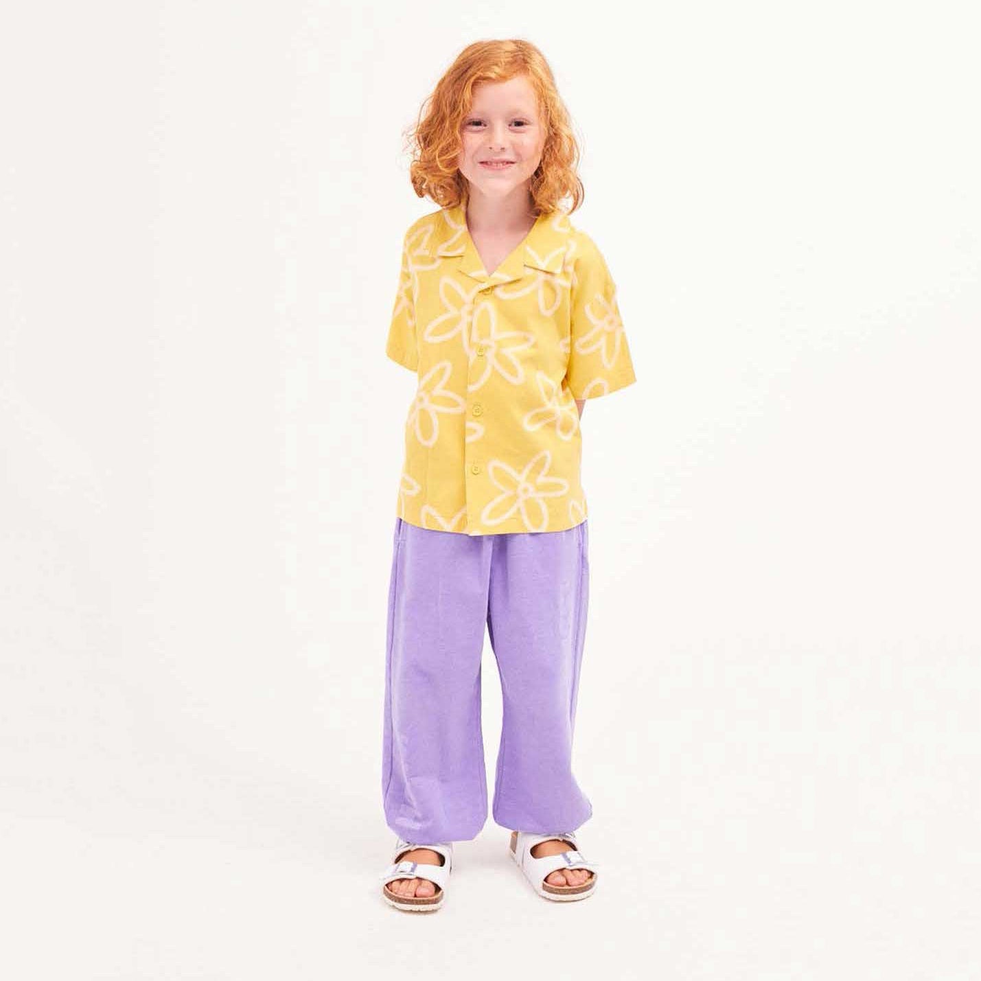 Boys & Girls Yellow Flowers Cotton Shirt