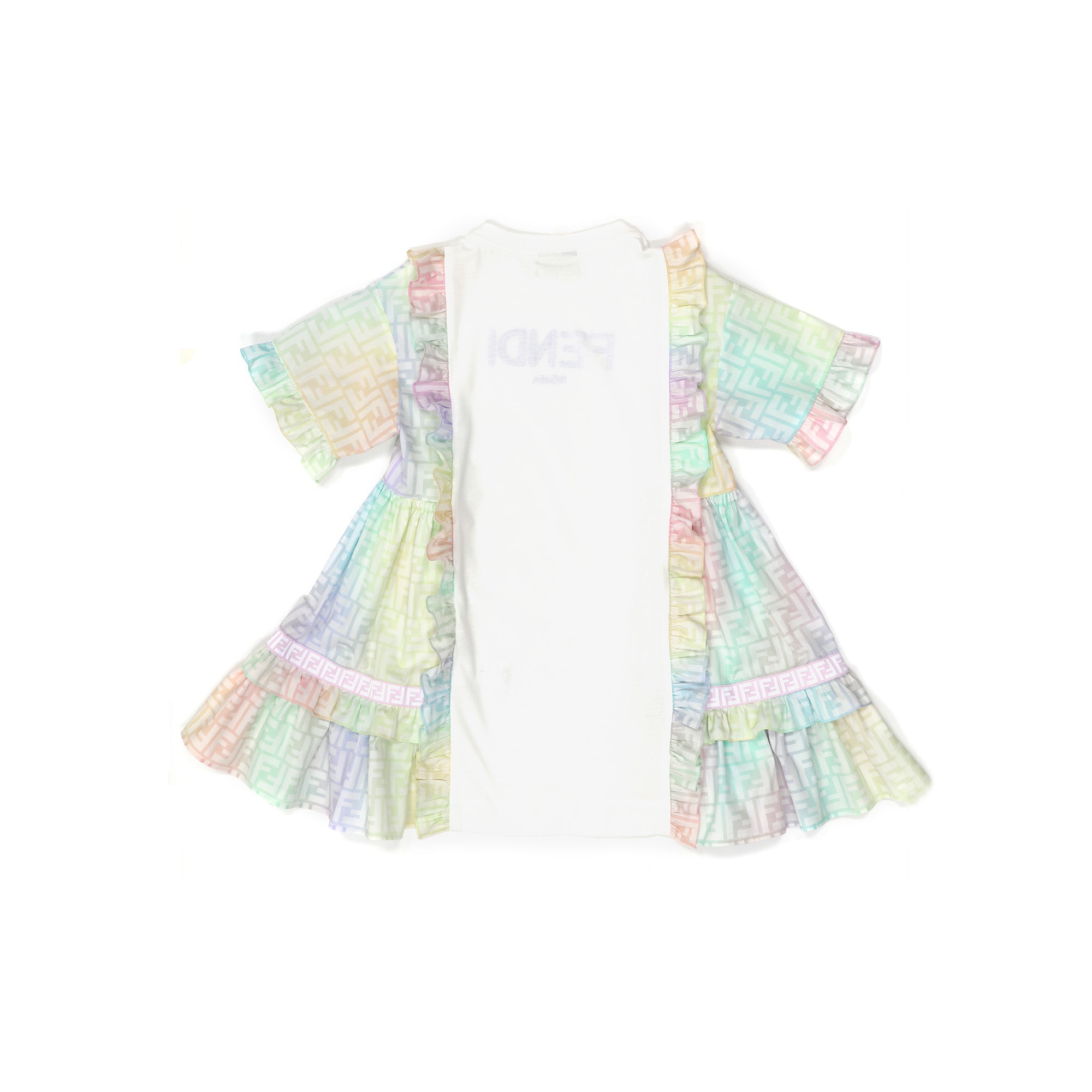 Girls Multicolor Logo Cotton Dress