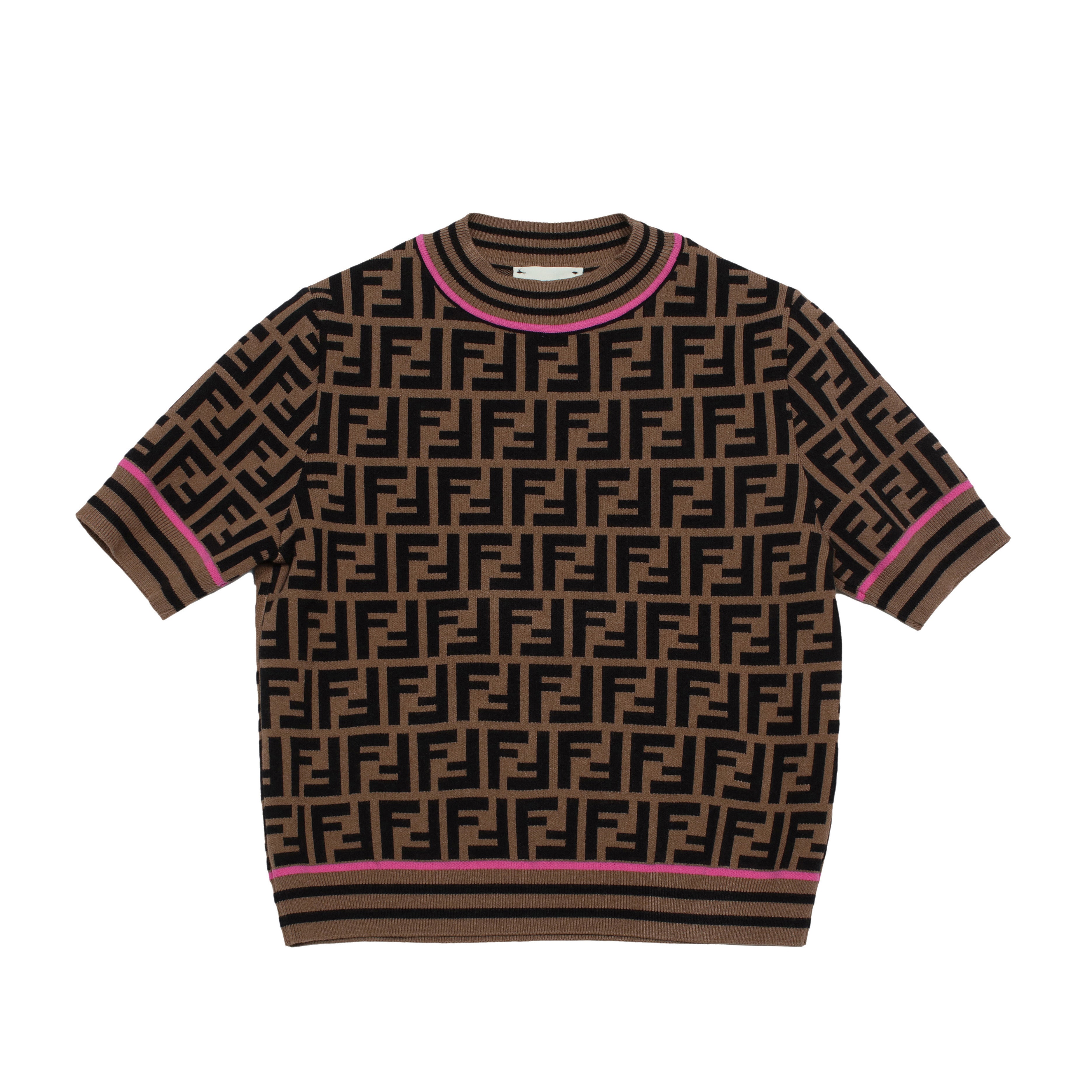 Girls Brown FF Logo Knit Sweater