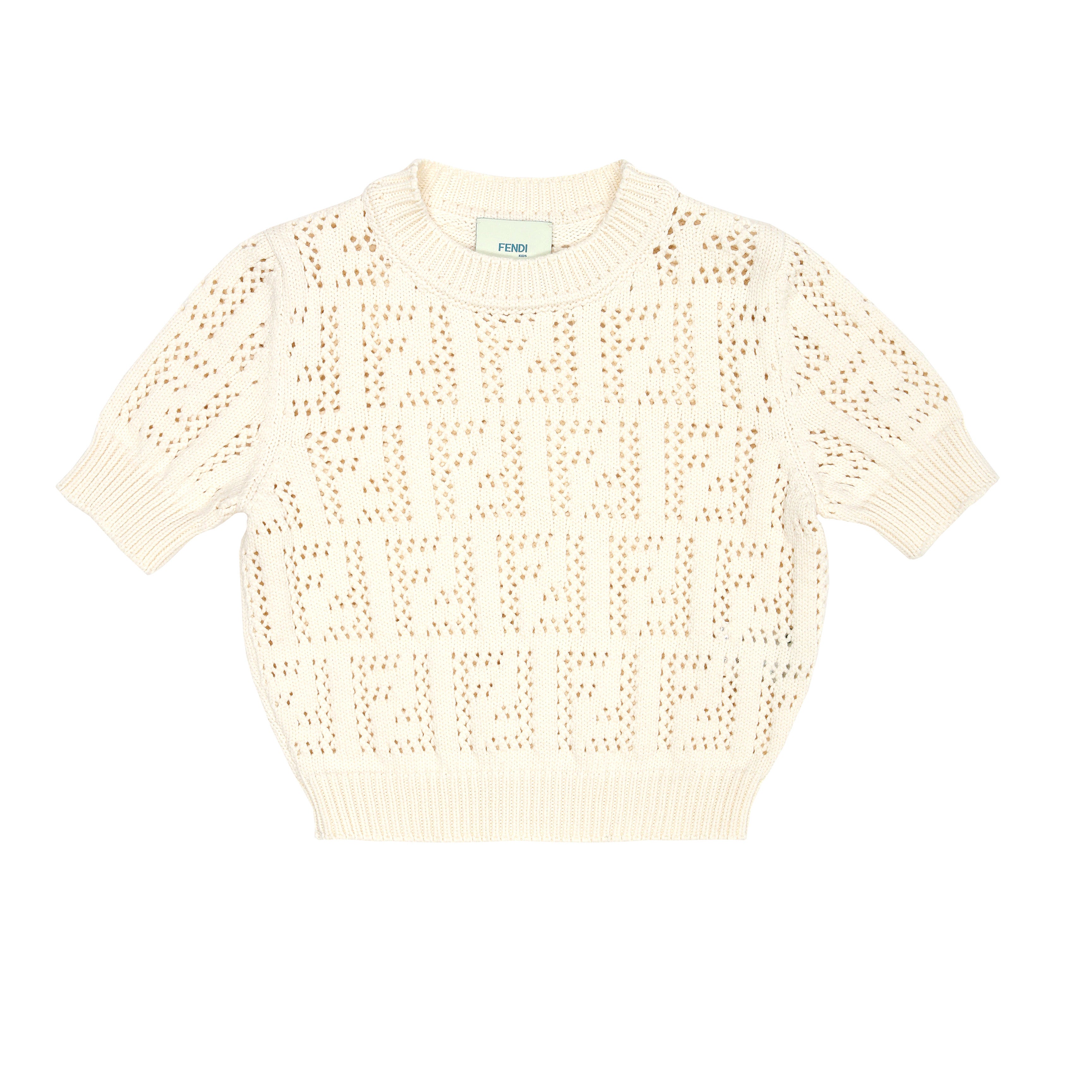 Girls White FF Logo Sweater