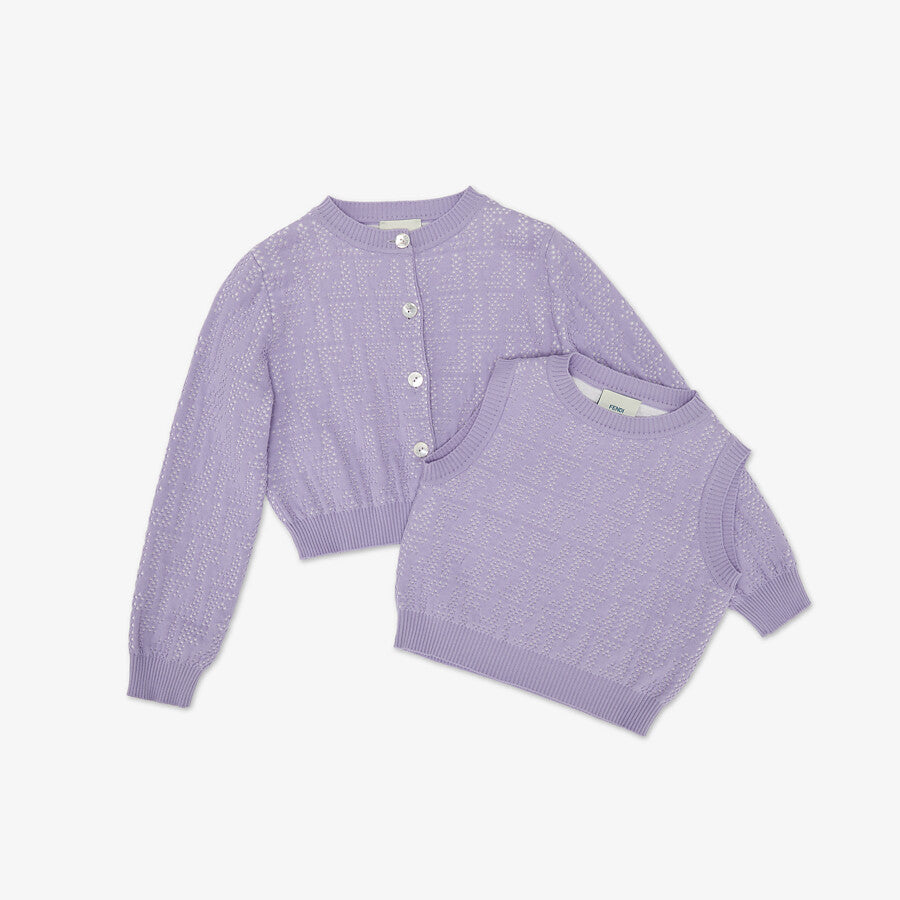 Girls Purple Kinted Cardigan Sets