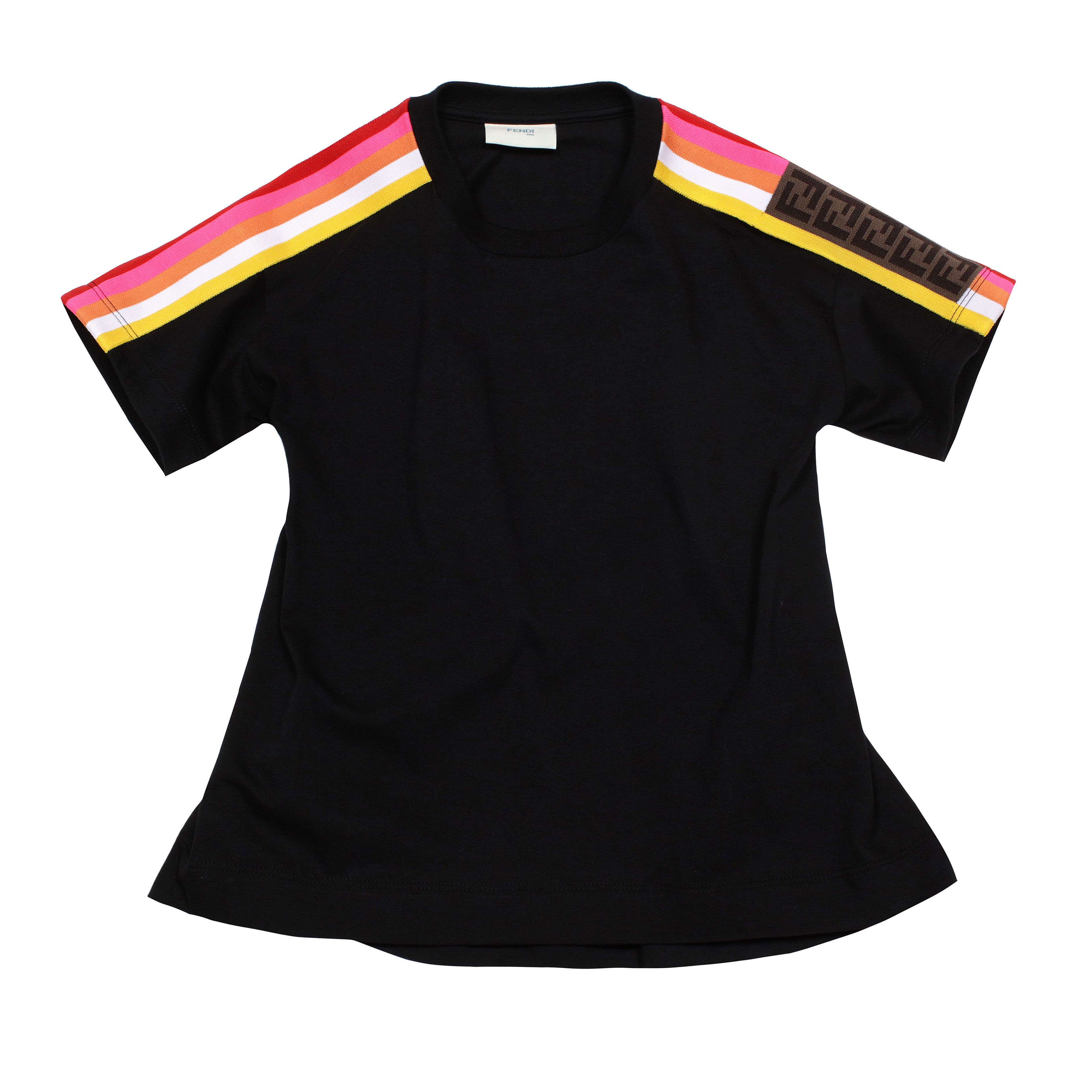 T-shirt en coton noir à logo pour fille