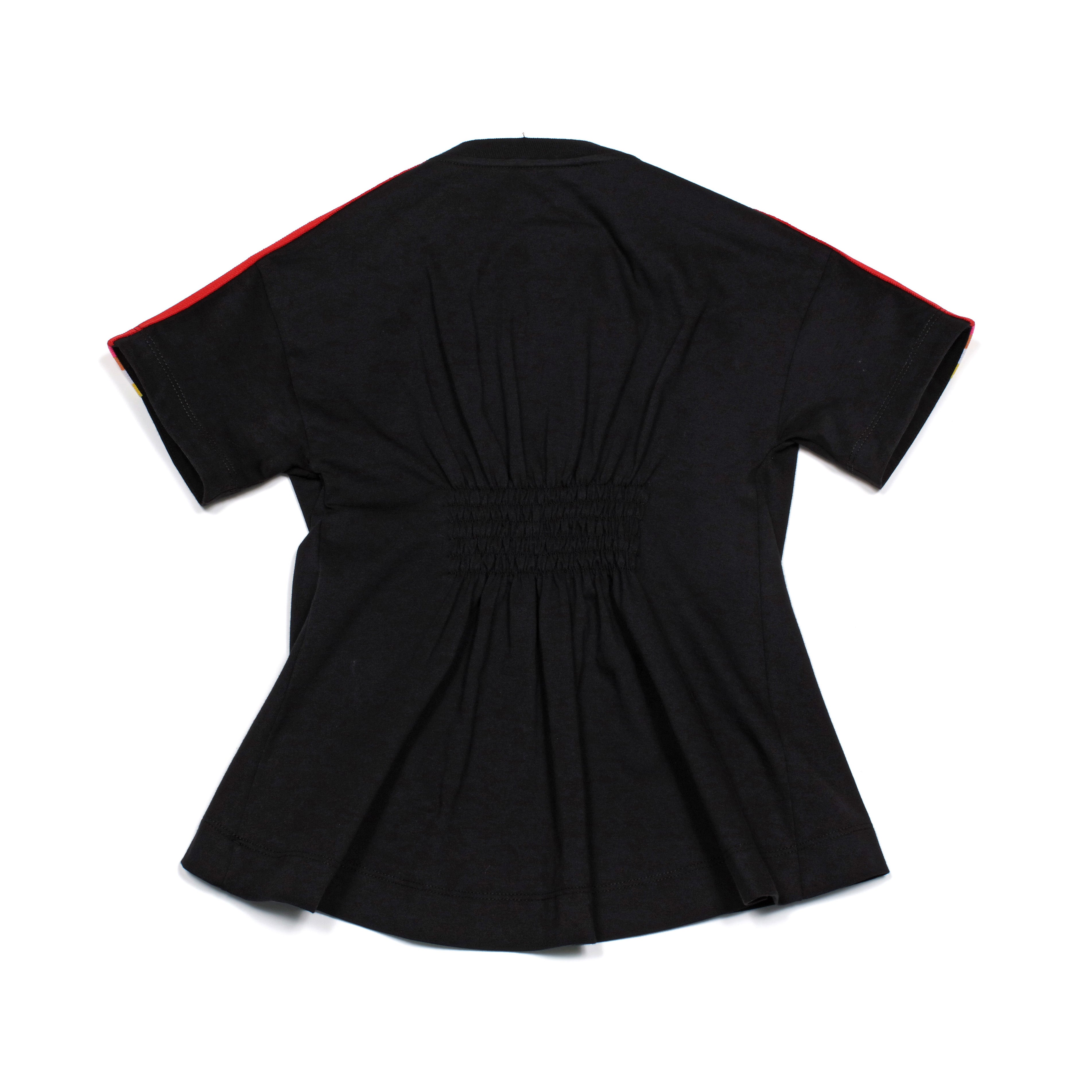 T-shirt en coton noir à logo pour fille