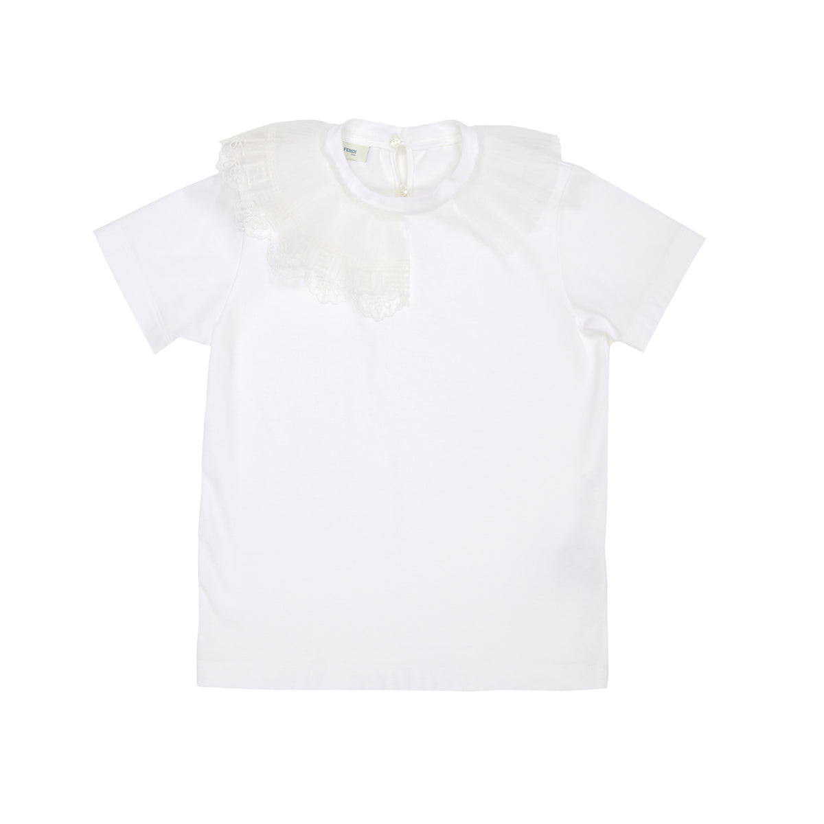 Girls White Cotton T-Shirt