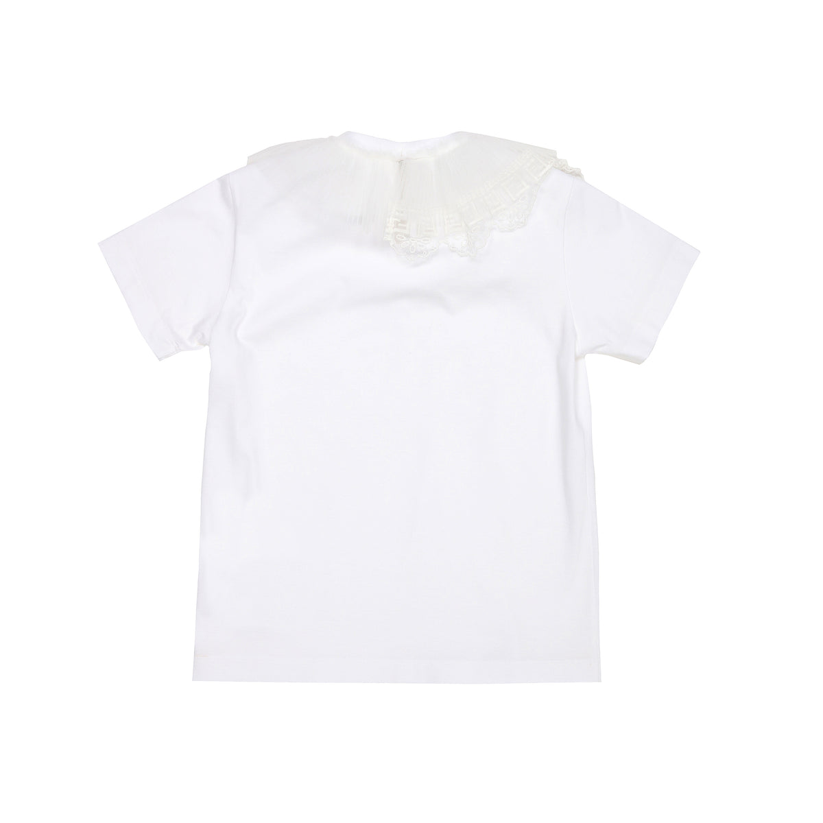 Girls White Cotton T-Shirt