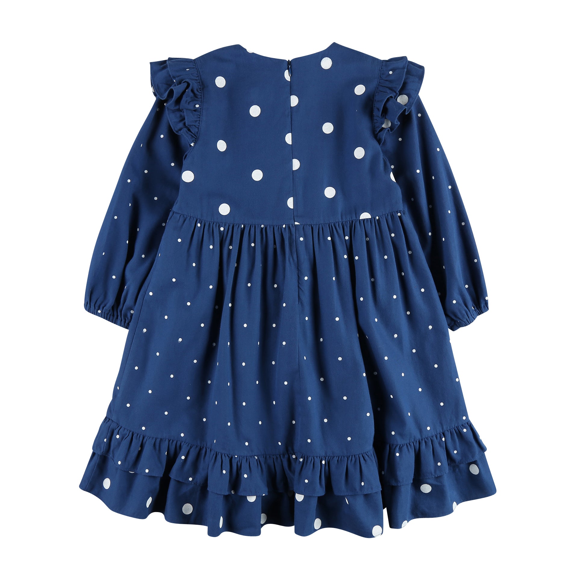 Girls Blue Dots Cotton Dress