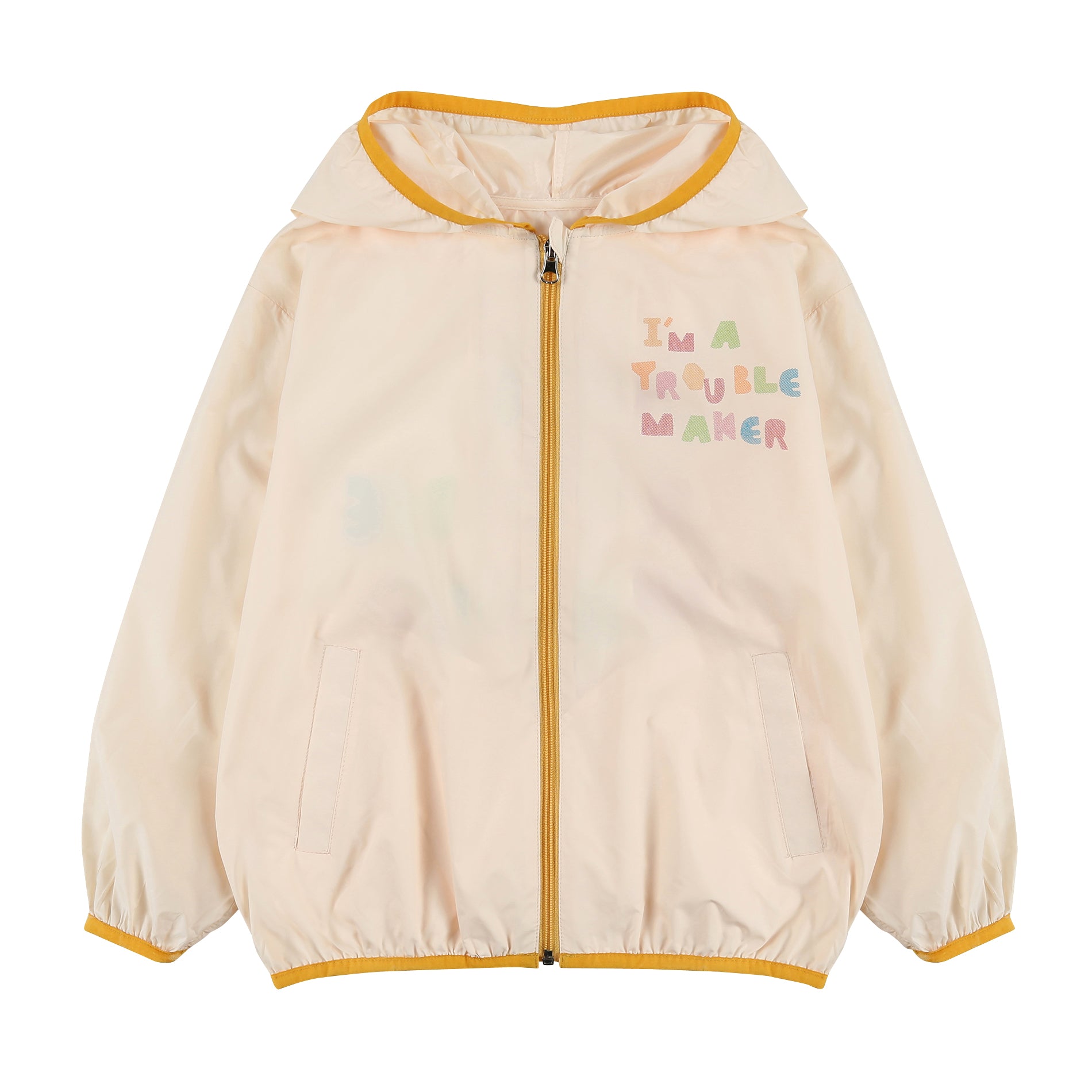Boys & Girls Off White Hooded Windbreaker