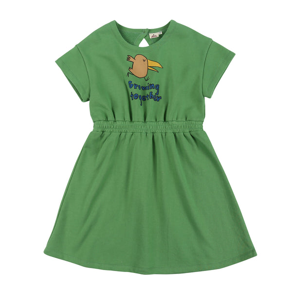 Girls Green Cotton Dress