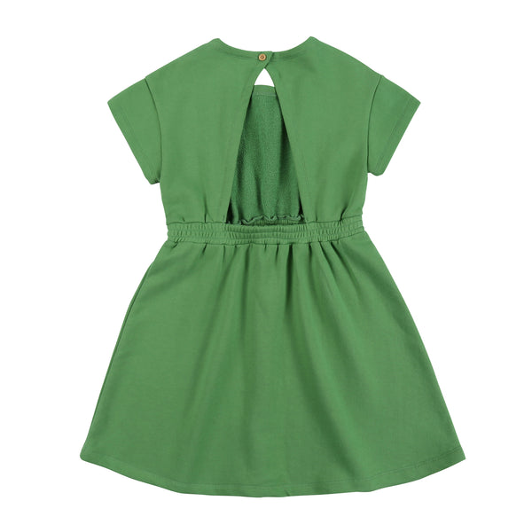 Girls Green Cotton Dress