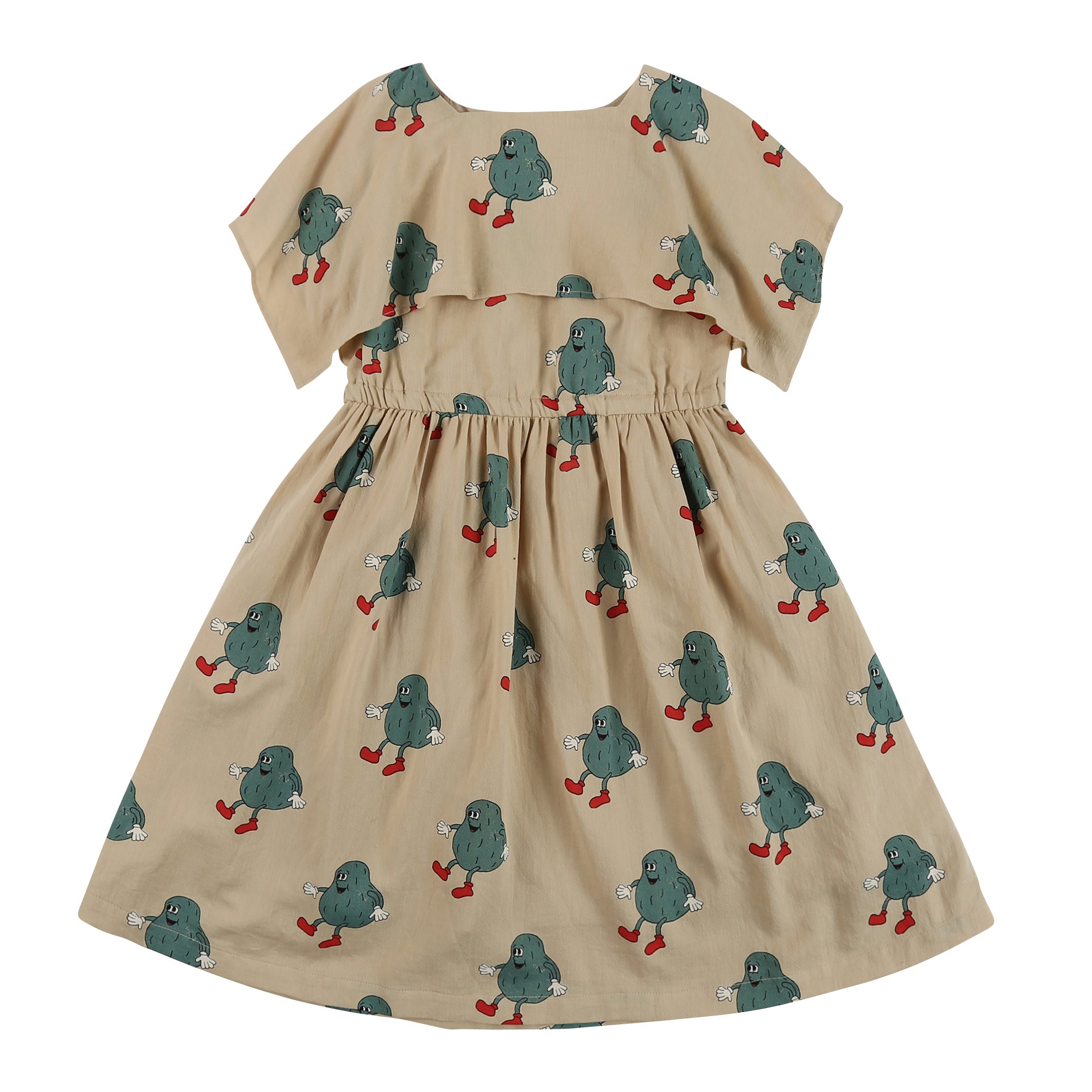 Girls Beige Cotton Dress