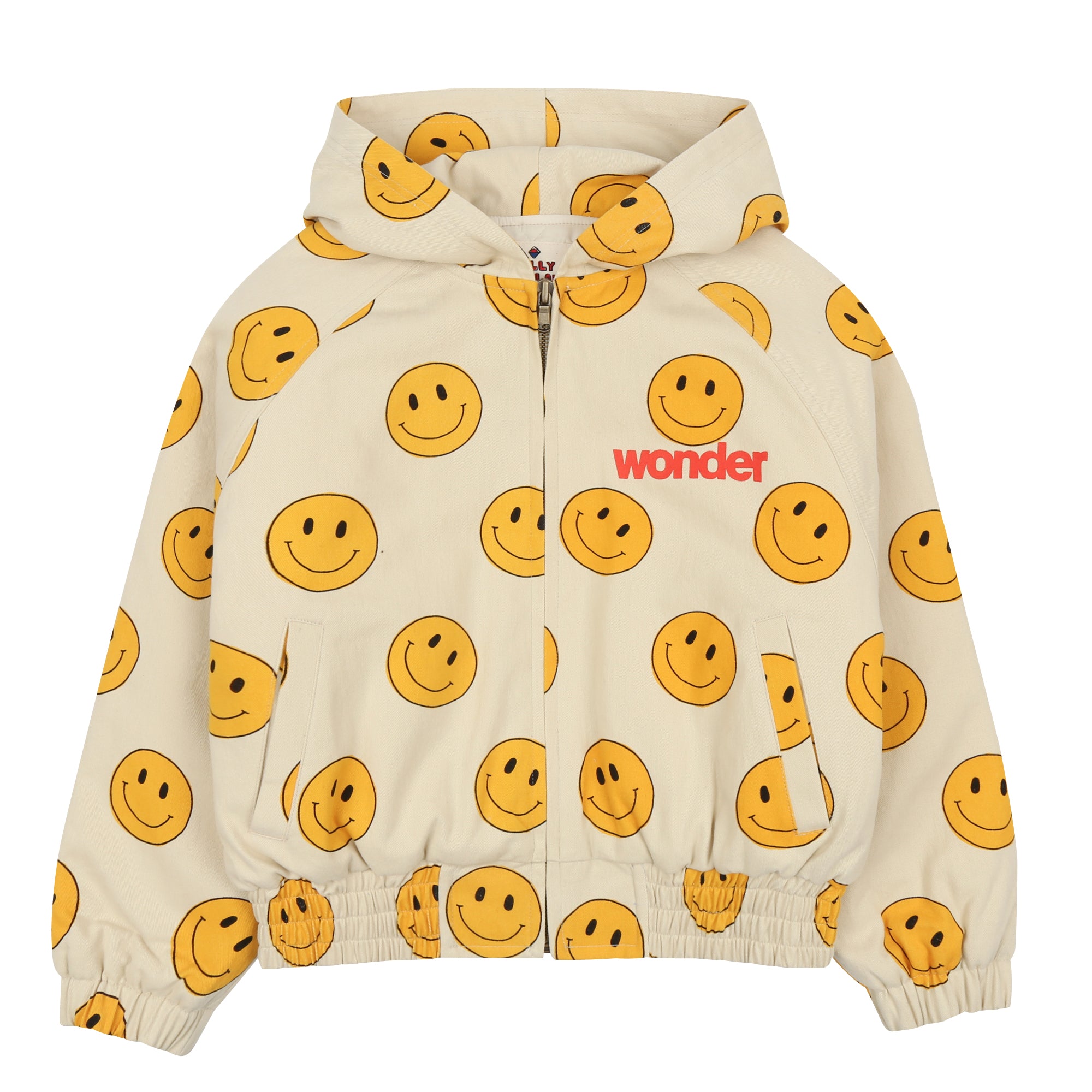 Boys & Girls Beige Smile Zip-Up Jacket