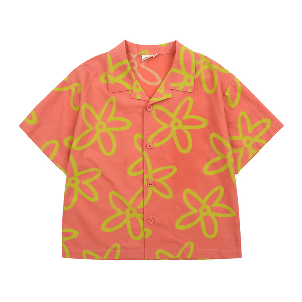 Boys & Girls Pink Flowers Cotton Shirt