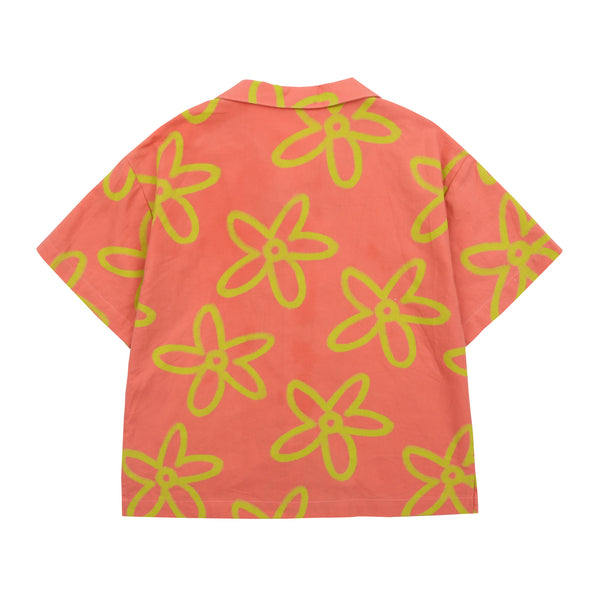 Boys & Girls Pink Flowers Cotton Shirt