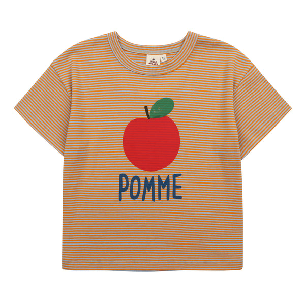 Boys & Girls Orange Stripes Cotton T-Shirt