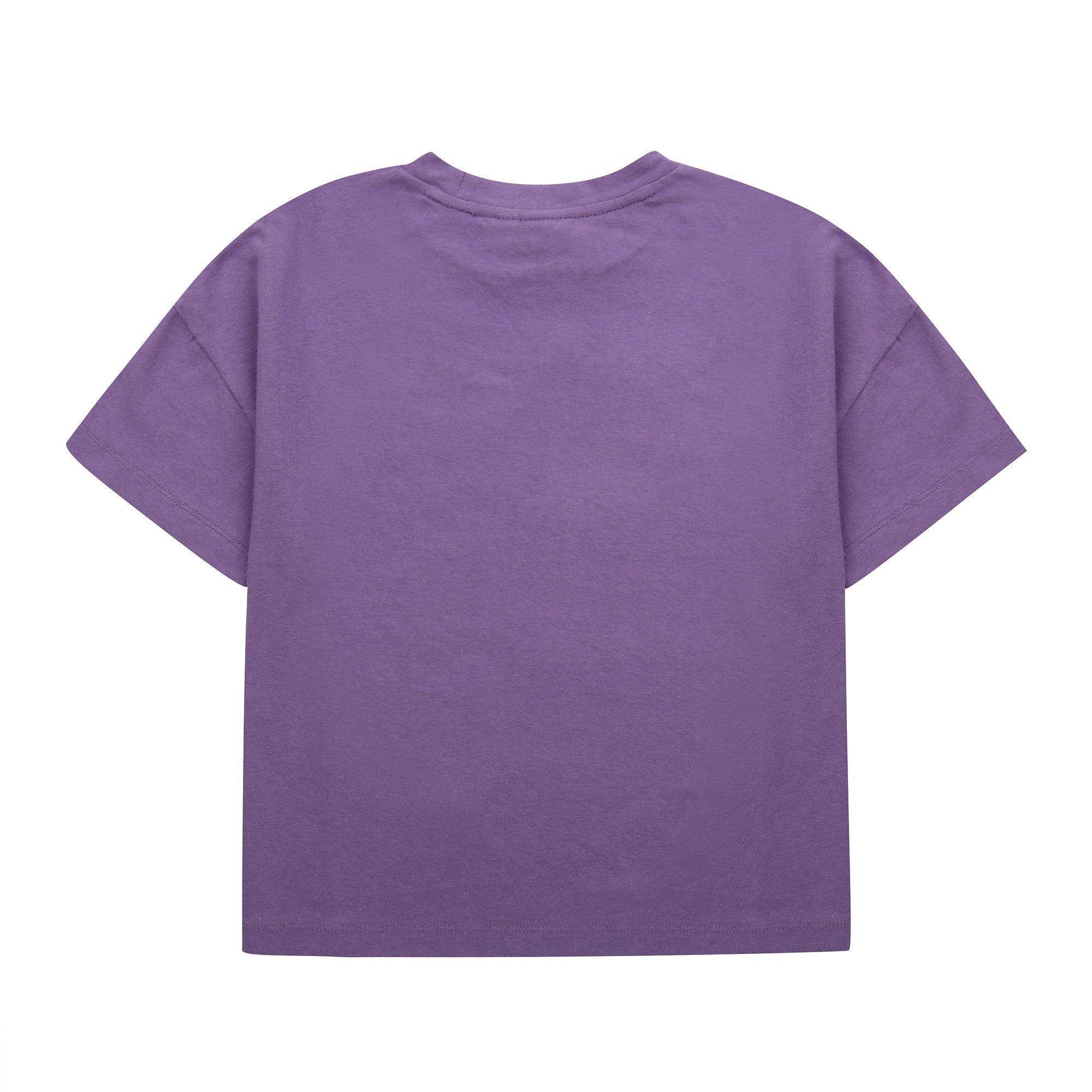 Boys & Girls Purple Printed Cotton T-Shirt